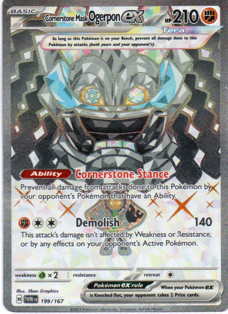 Cornerstone Mask Ogerpon ex 199 Ultra rare Ingles