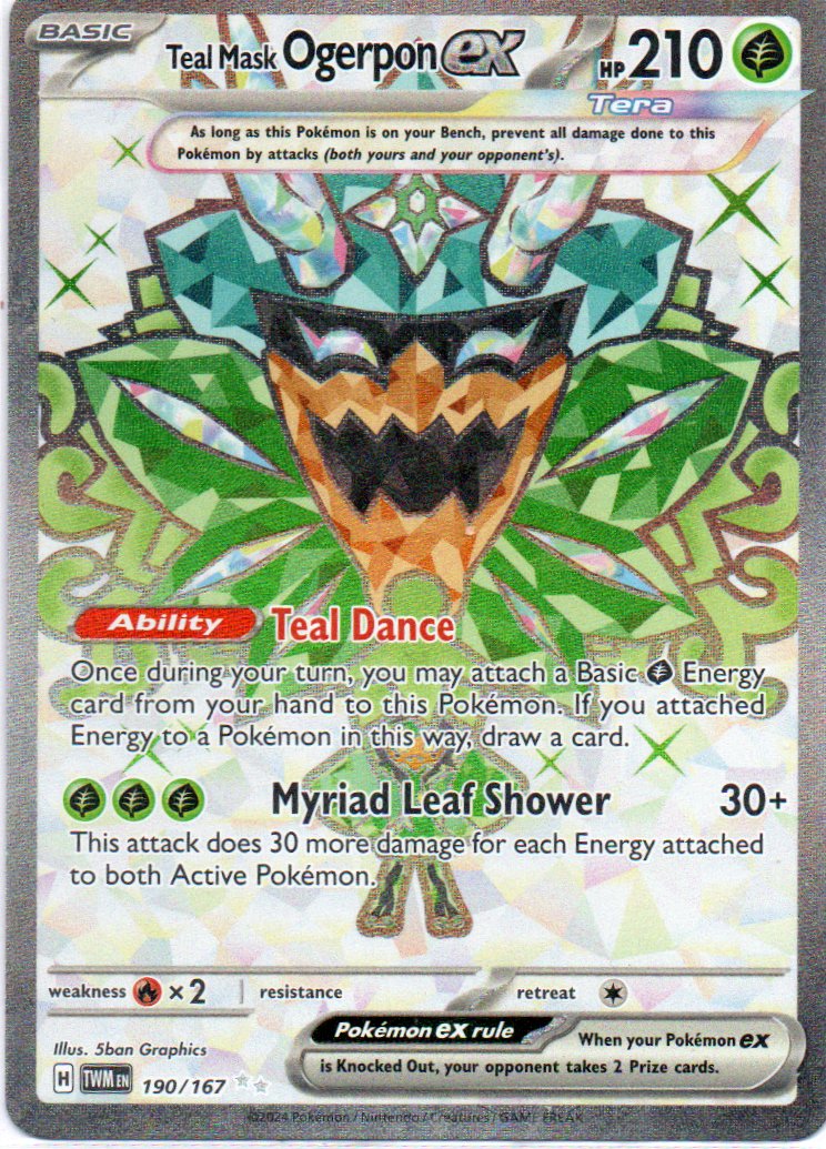 Teal Mask Ogerpon ex 190 Ultra rare Ingles