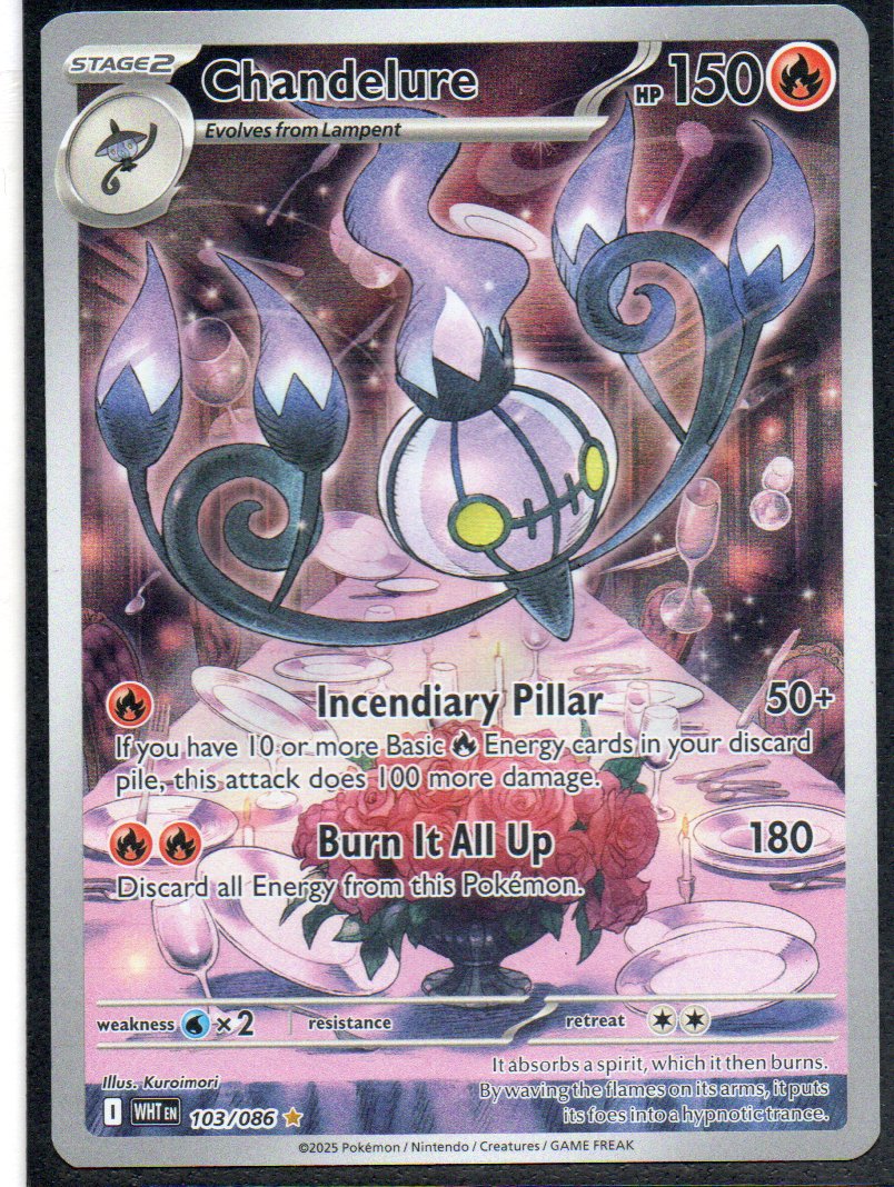 Chandelure 103 Illustration rare Ingles