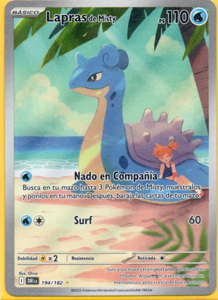 Lapras de Misty 194 Illustration rare Español