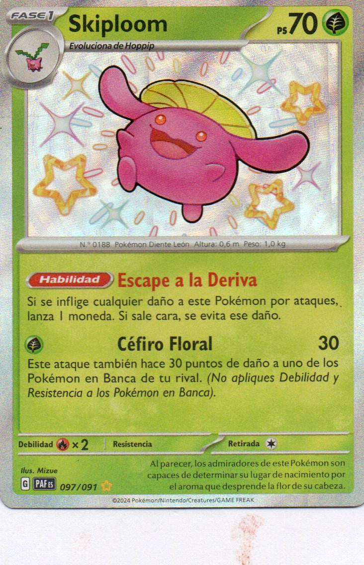 Skiploom 97 Shiny Rare Español