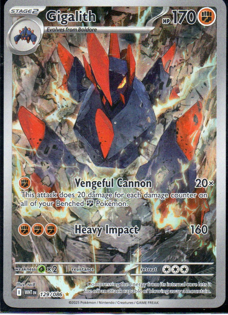 Gigalith 129 Illustration rare Ingles