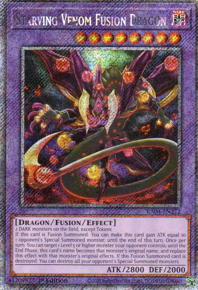 Starving Venom Fusion Dragon  RA04-EN272 Platinum rare