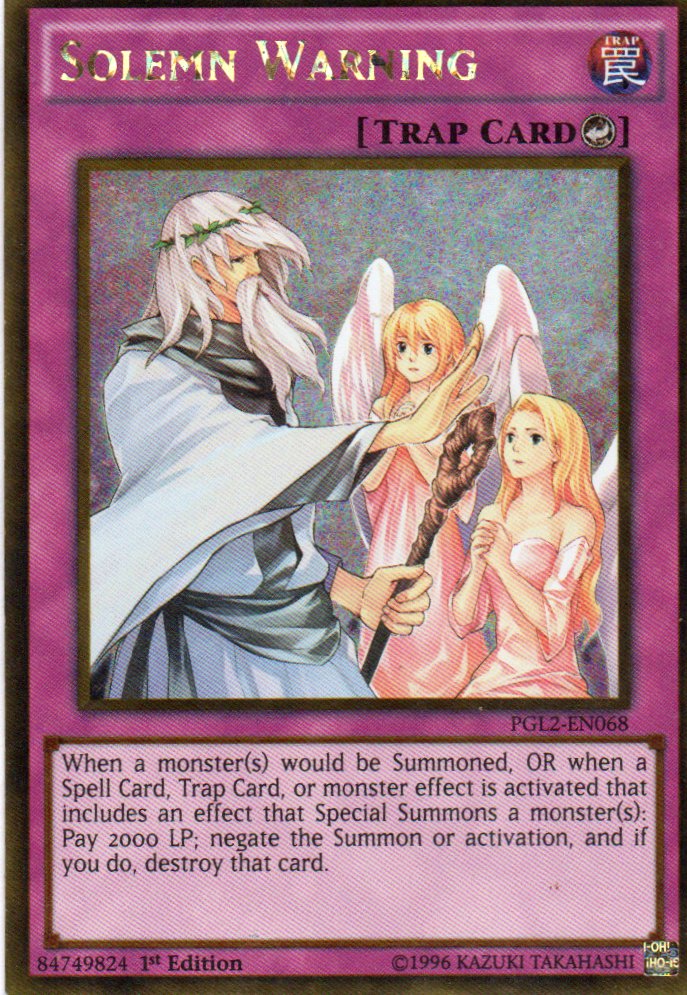 Solemn Warning  PGL2-EN068 Gold rare