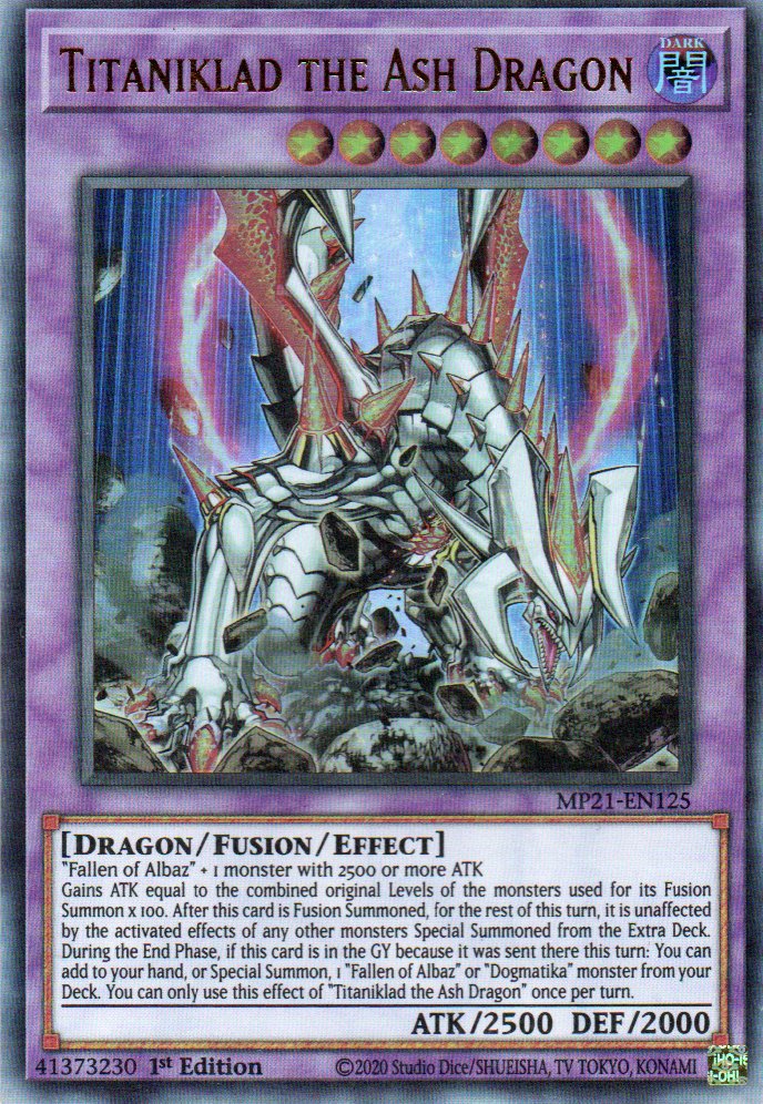 Titaniklad the Ash Dragon MP21-EN125 Ultra rare