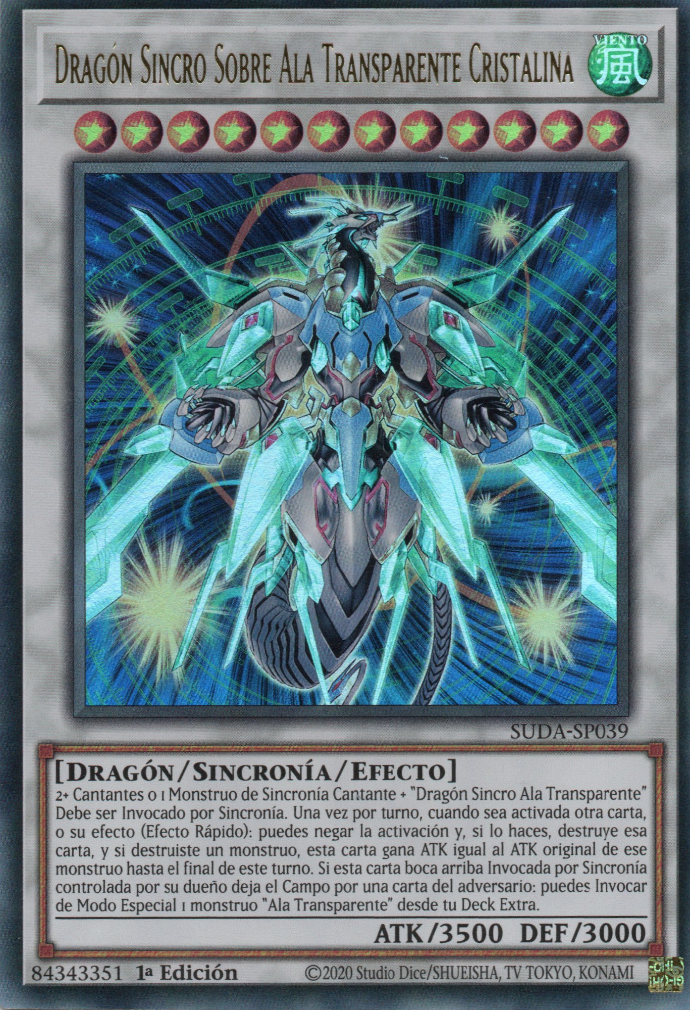 Dragon Sincro Sobre Ala Trasparente Cristalina SUDA-SP039 Super rare