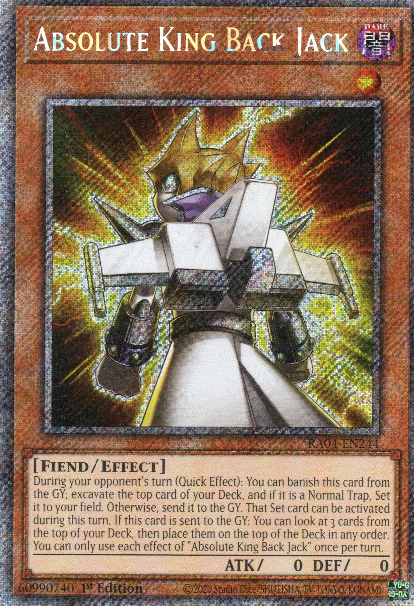 Absolute King Back Jack RA04-EN244 Platinum rare