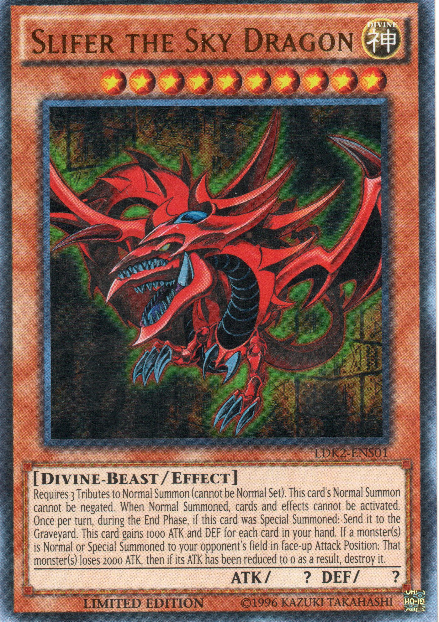 Slifer the Sky Dragon LDK2-ENS01 Ultra rare