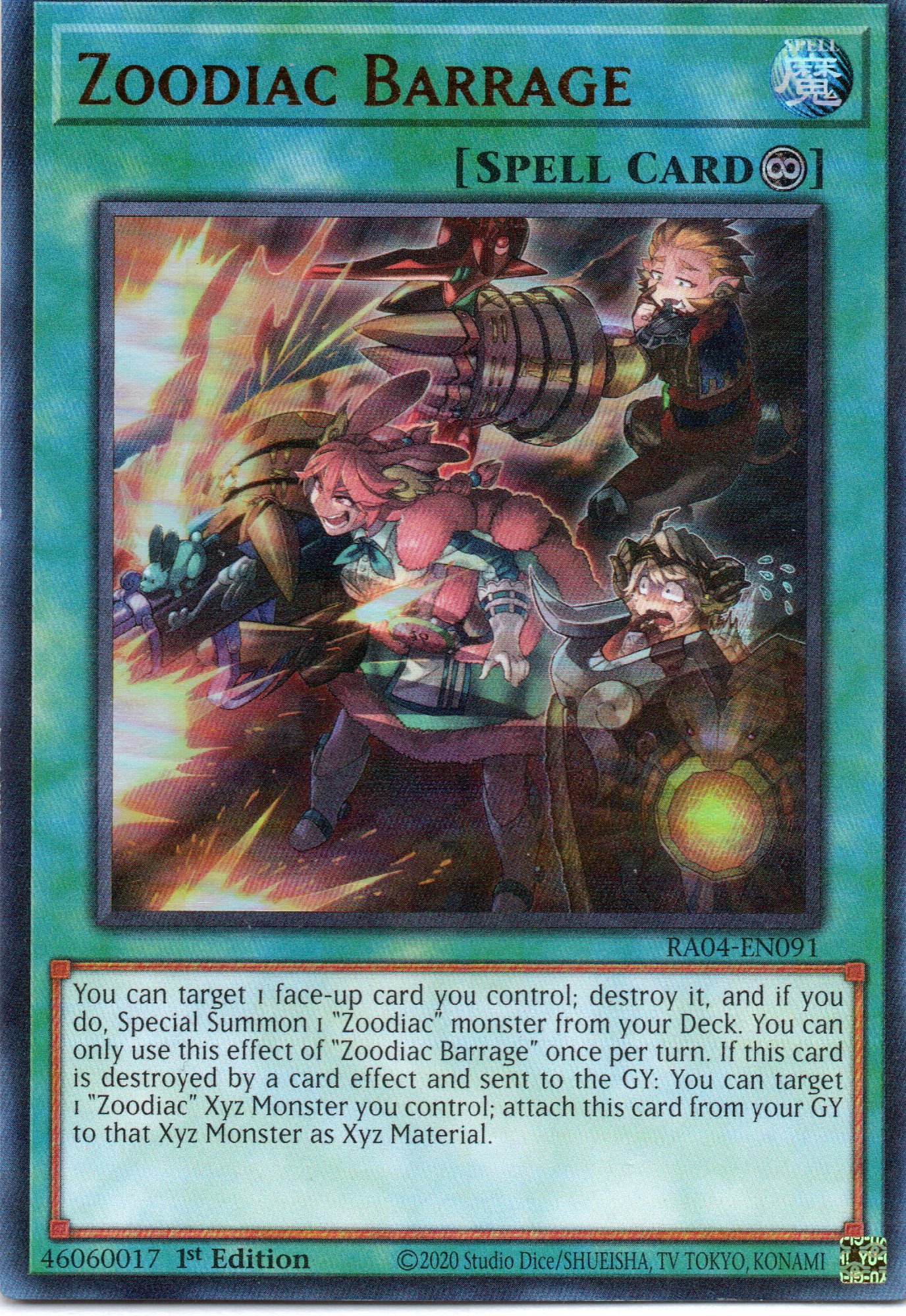 Zoodiac Barrage RA04-EN091 Ultra rare