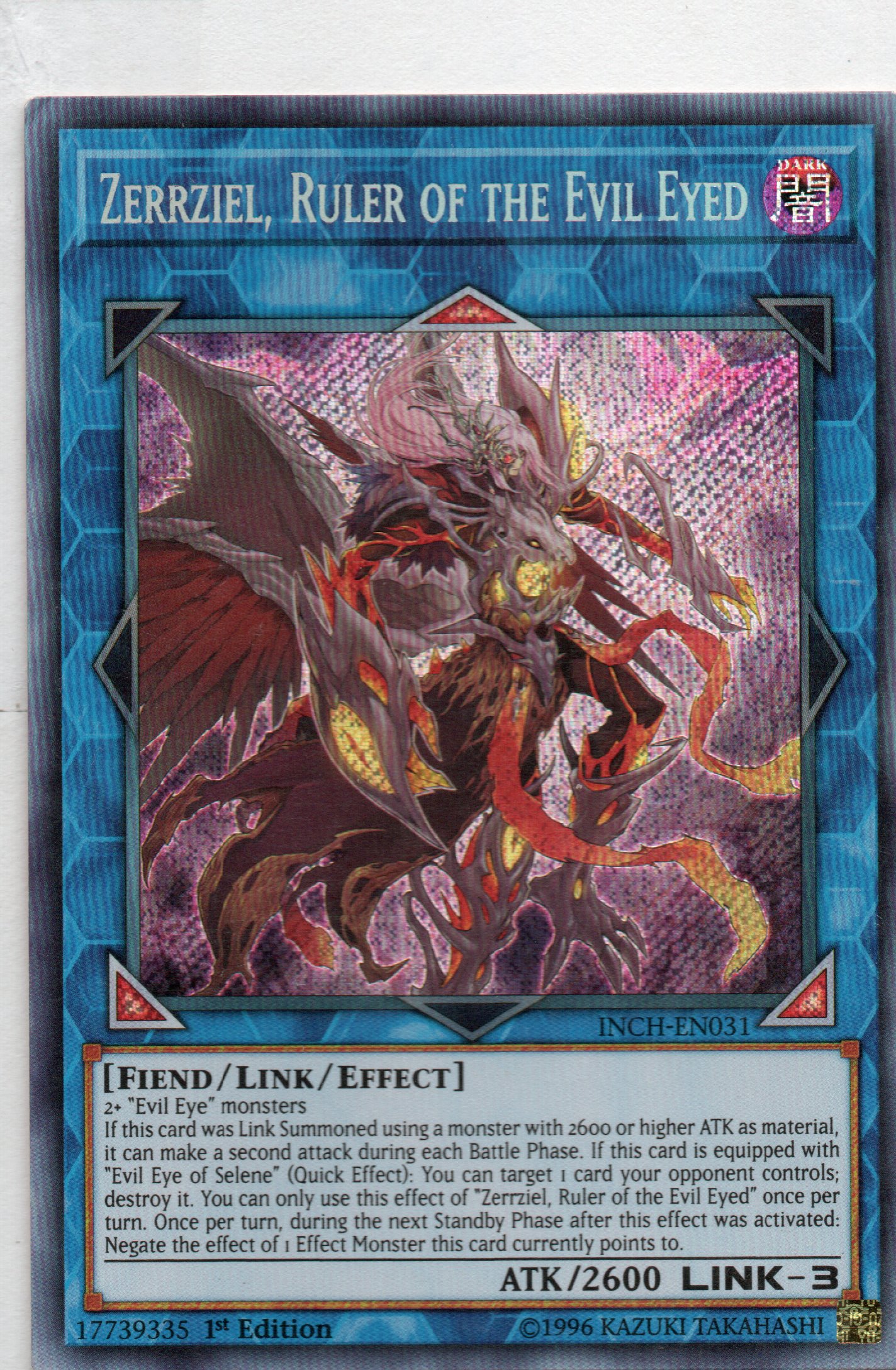 Zerrziel, Ruler of the Evil Eyed INCH-EN031 Secret rare