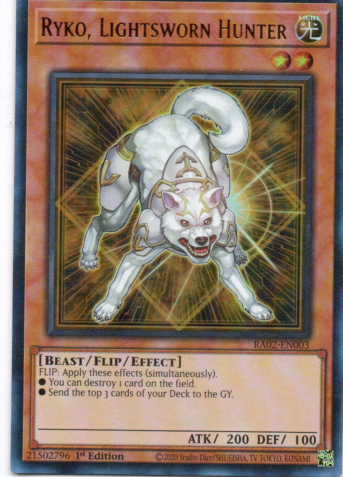 Ryko, Lightsworn Hunter RA02-EN003 Ultra rare