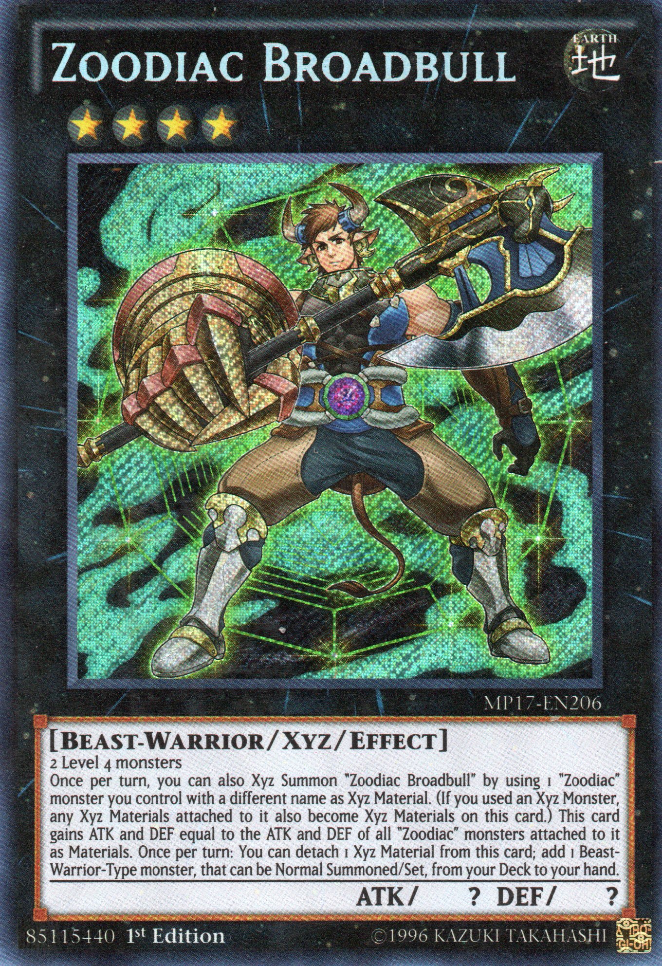 Zoodiac Broadbull MP17-EN206 Secret rare