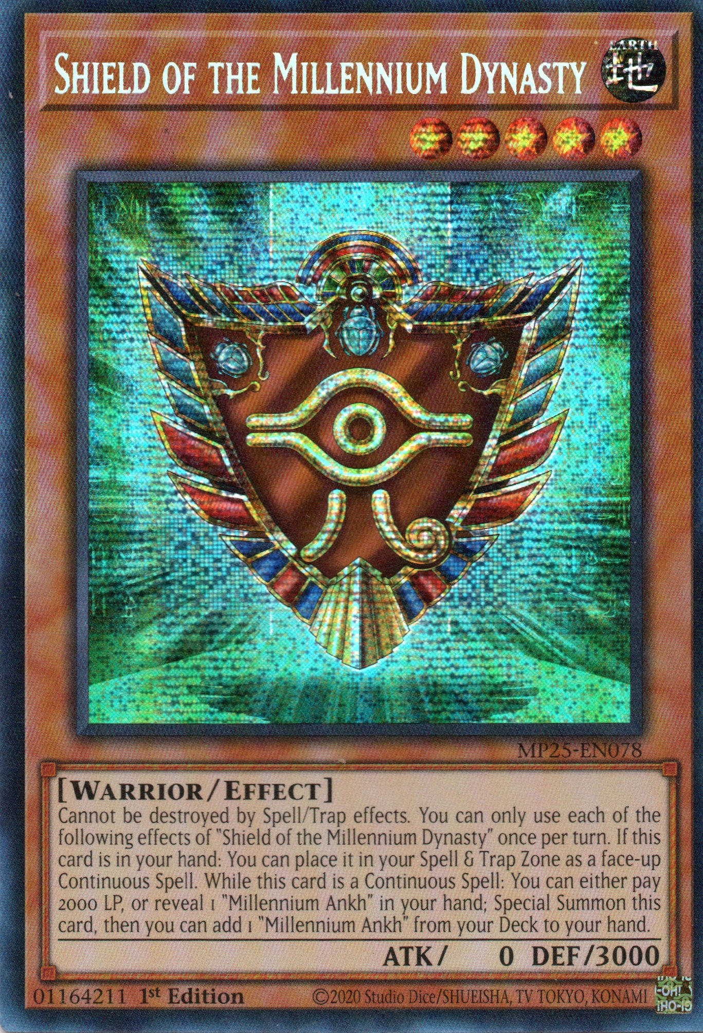 Shield of the Millennium Dynasty MP25-EN078 Secret rare
