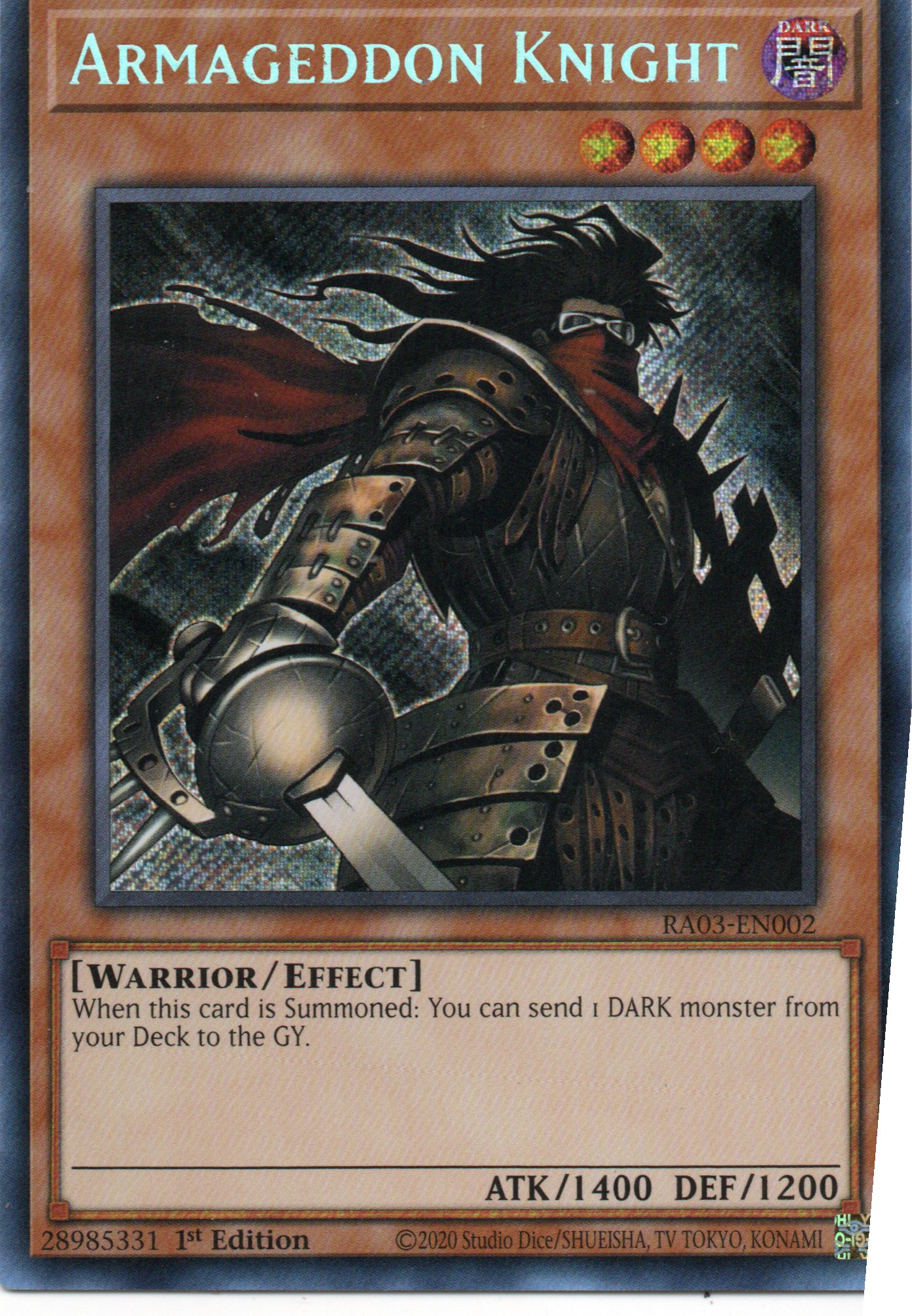 Armageddon Knight RA03-EN002 Secret rare