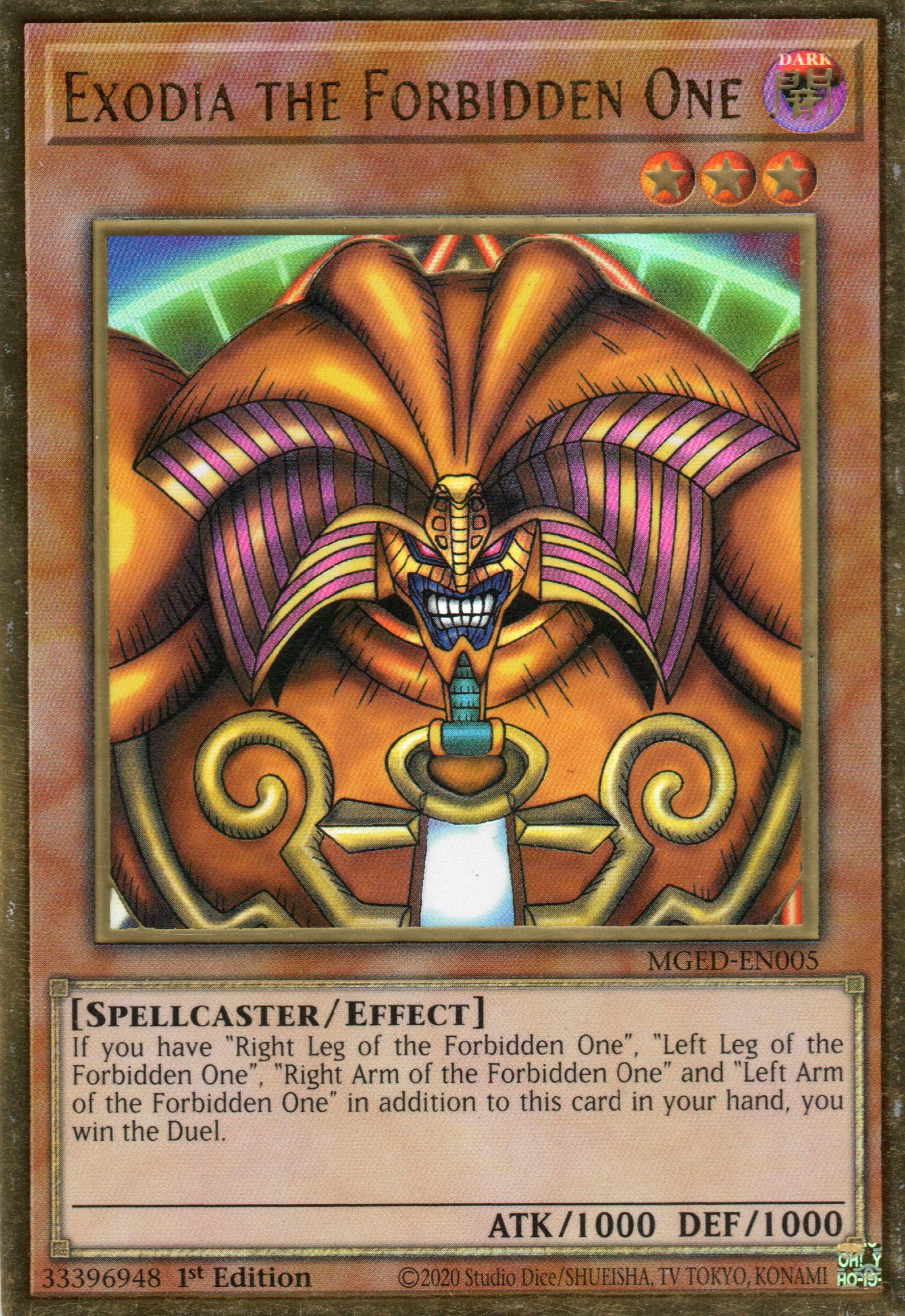 Exodia the Forbidden One MGED-EN005 Gold rare