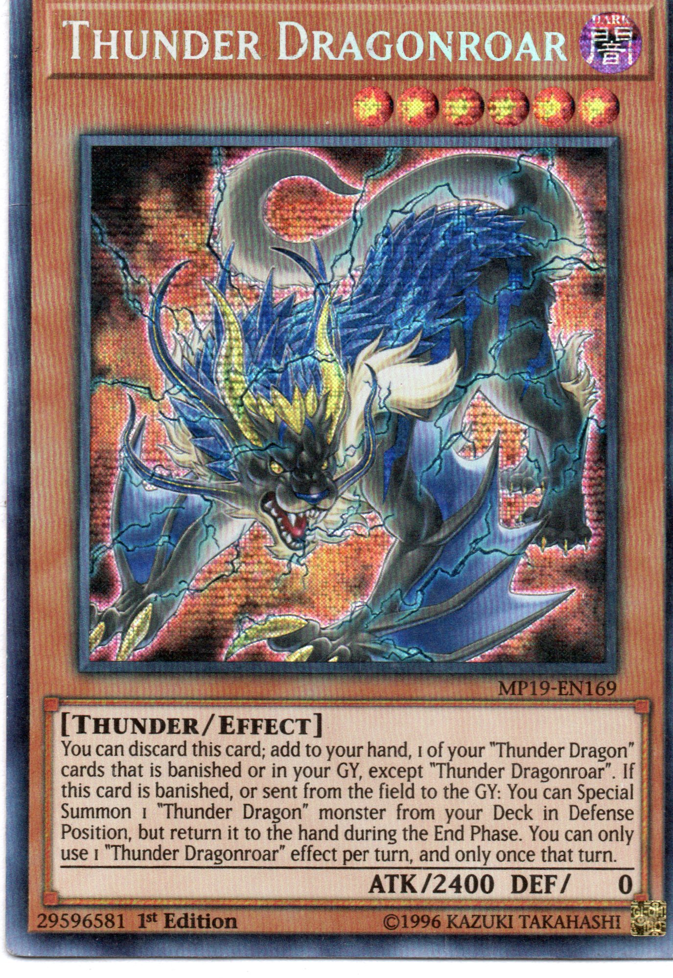 Thunder Dragonroar MP19-EN169 Secret rare