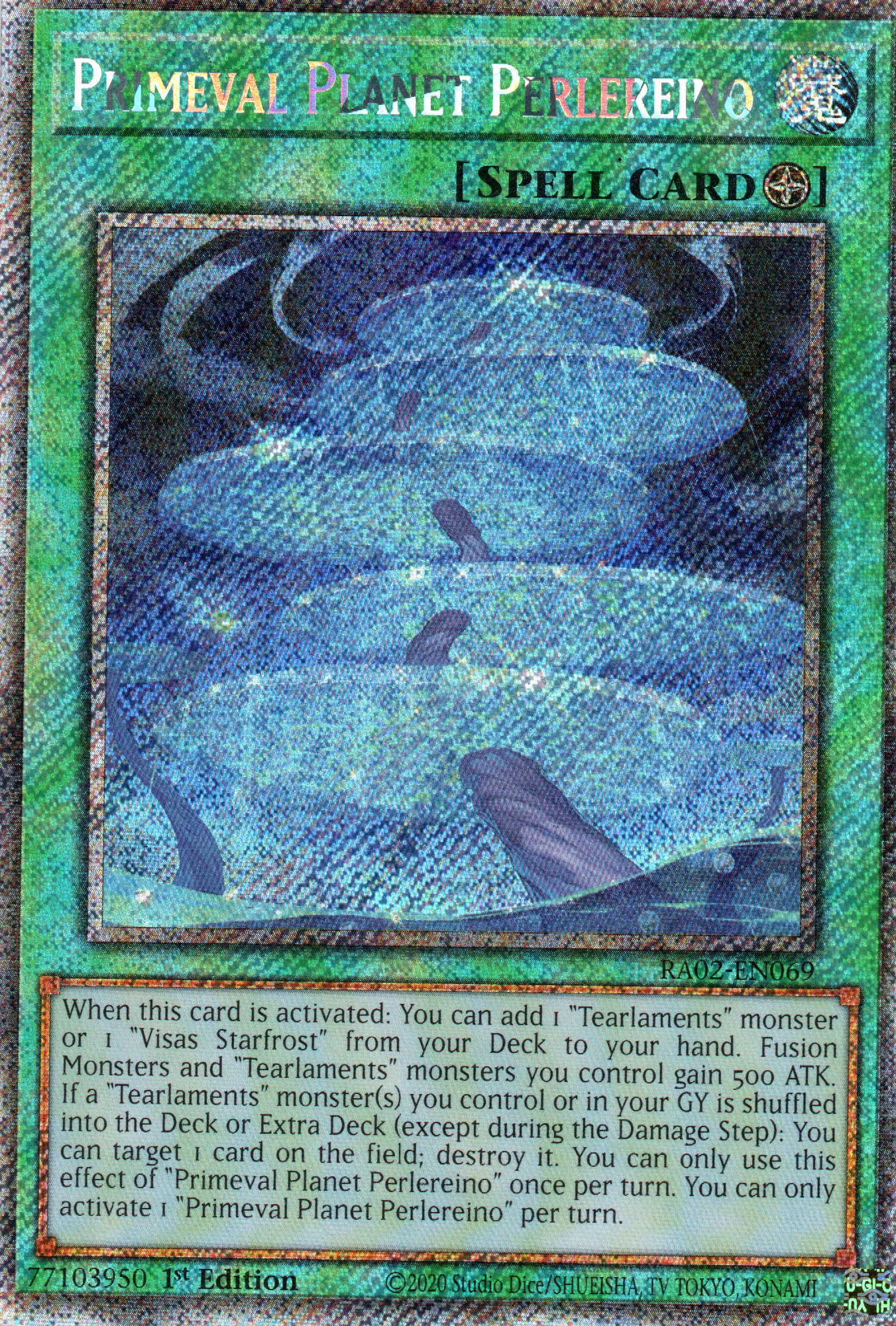 Primeval Planet Perlereino RA02-EN069 Platinum rare