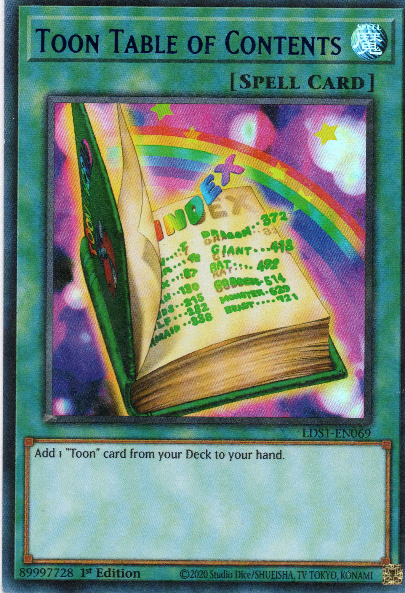 Toon Table of Contents LDS1-EN069 Ultra rare