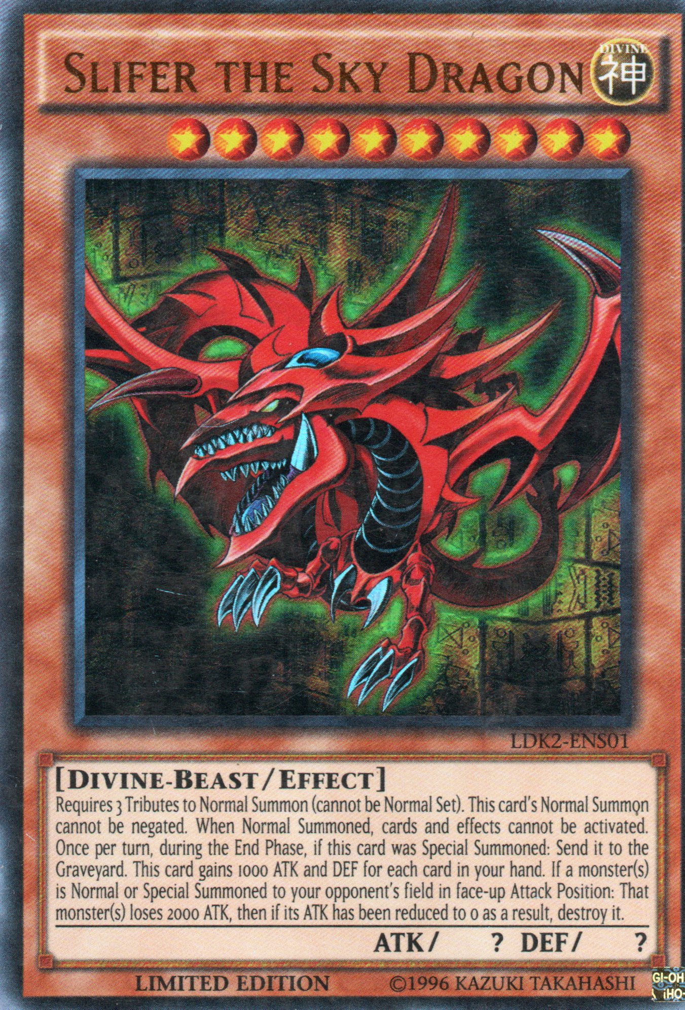 Slifer the Sky Dragon LDK2-ENS01 Ultra rare