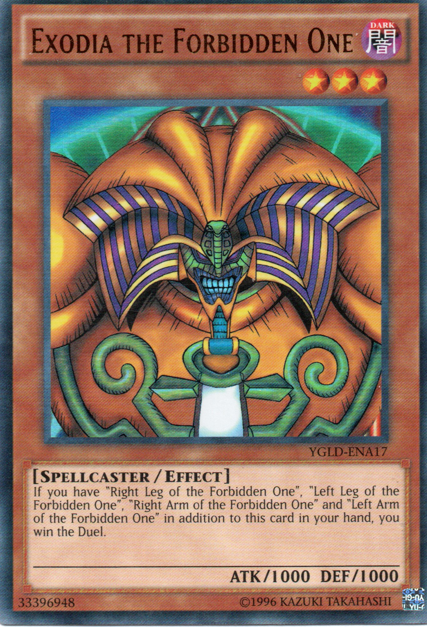Exodia the Forbidden One YGLD-ENA17 Ultra rare