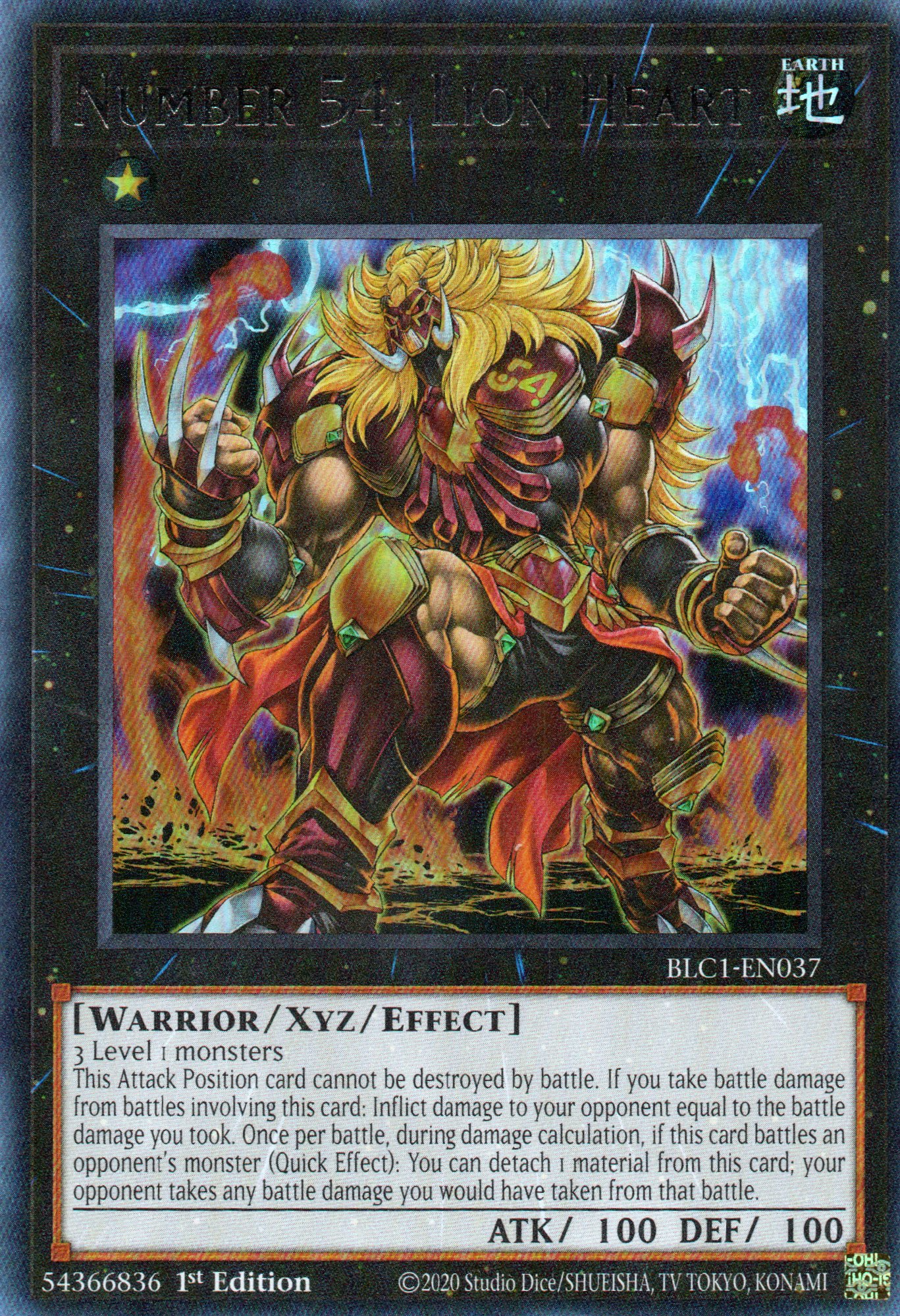 Number 54: Lion Heart BLC1-EN037 Ultra rare