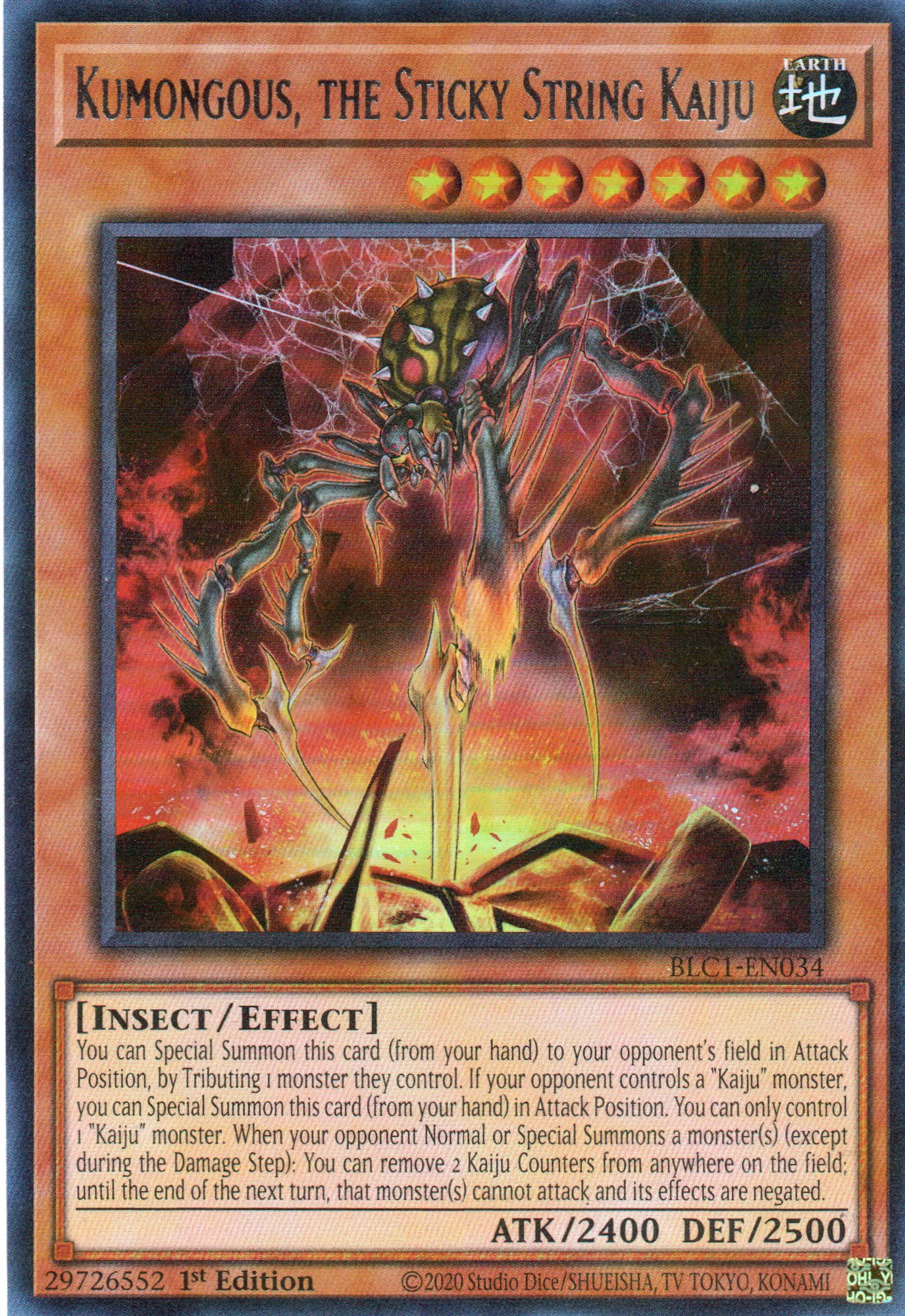 Kumongous, the Sticky String Kaiju BLC1-EN034 Ultra rare