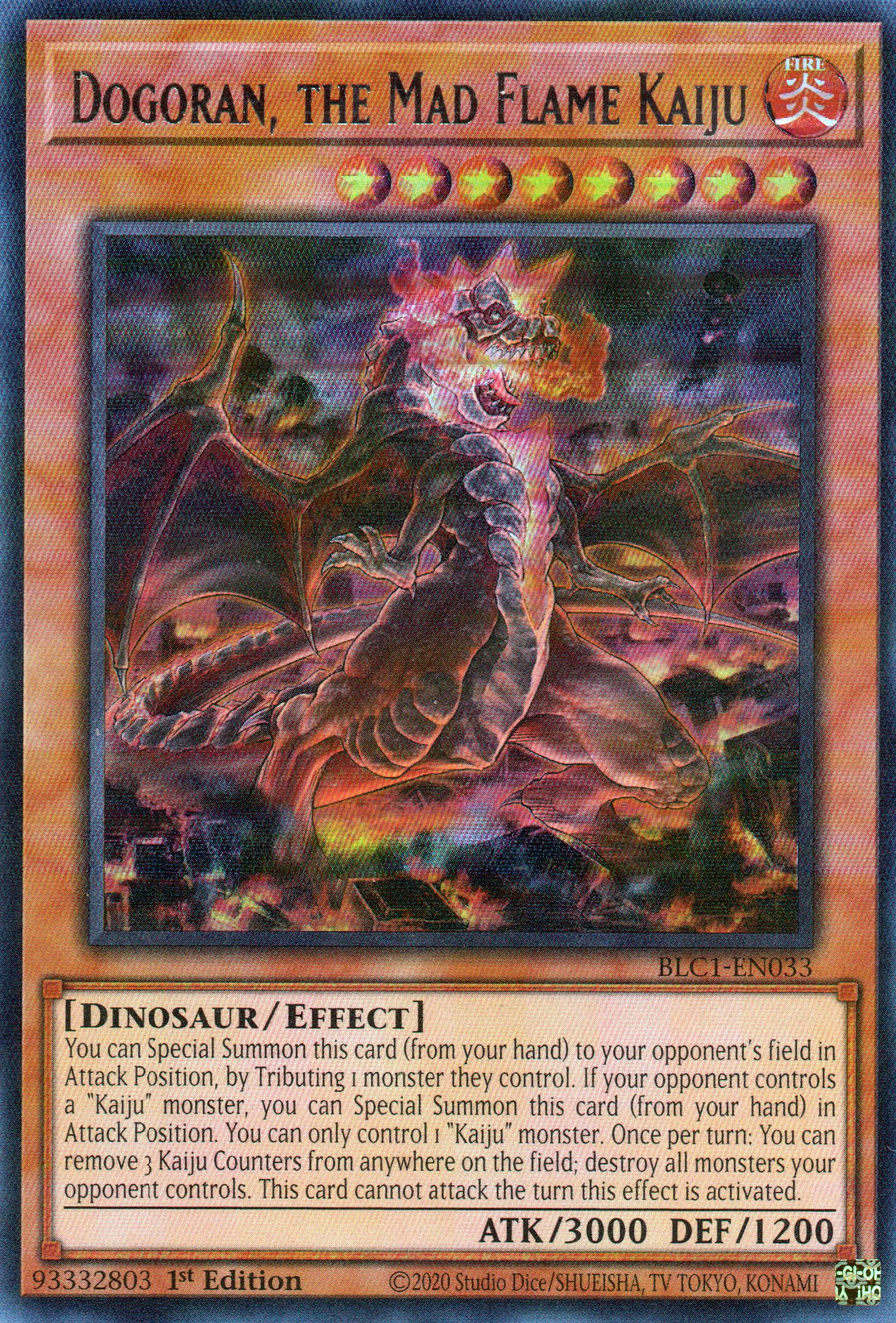 Dogoran, the Mad Flame Kaiju BLC1-EN033 Ultra rare