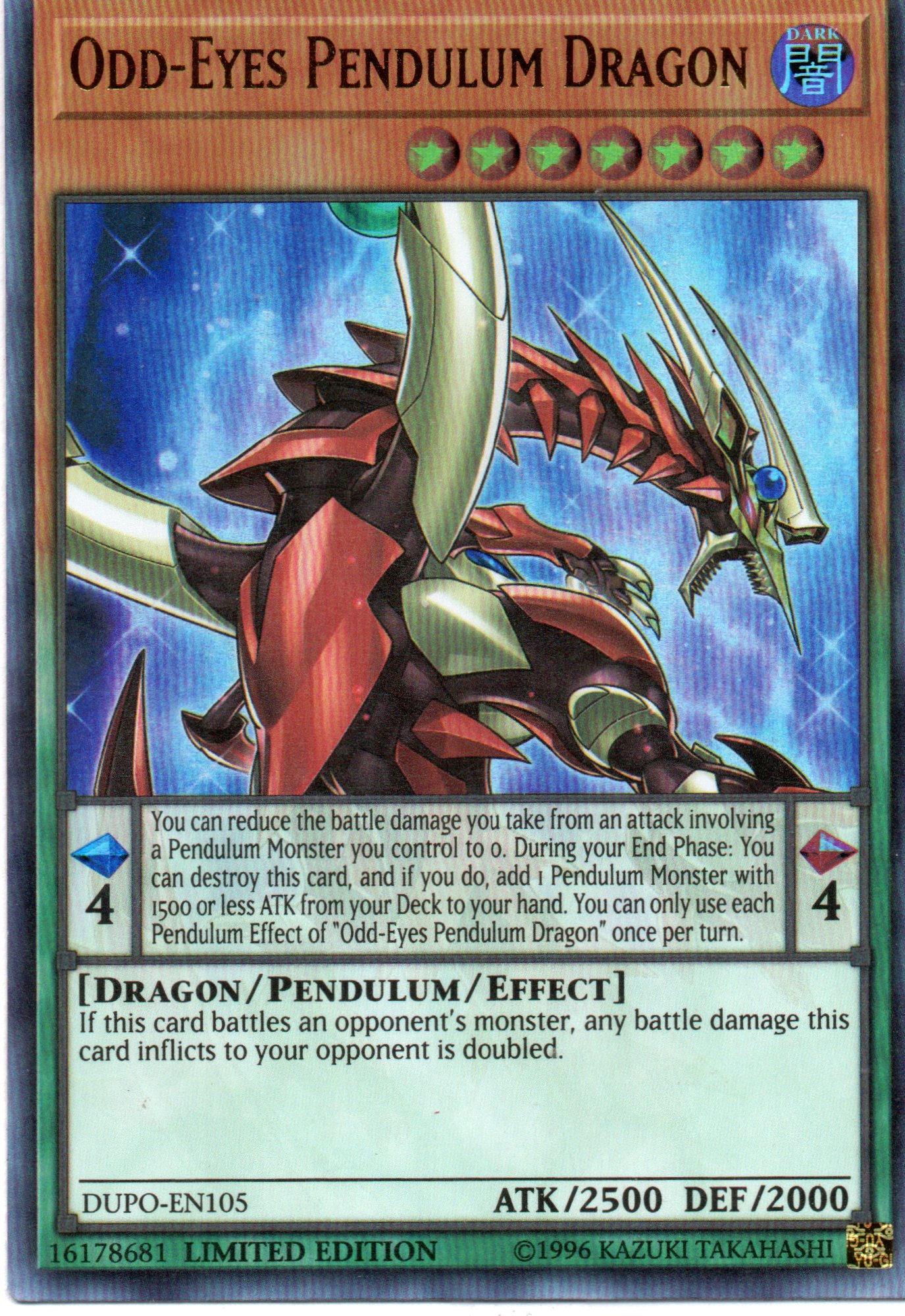 Odd-Eyes Pendulum Dragon DUPO-EN105 Ultra rare