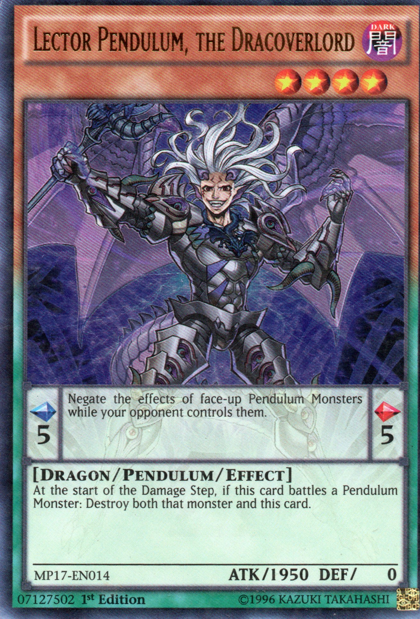 Lector Pendulum, The Dracoverlord MP17-EN014 Ultra rare