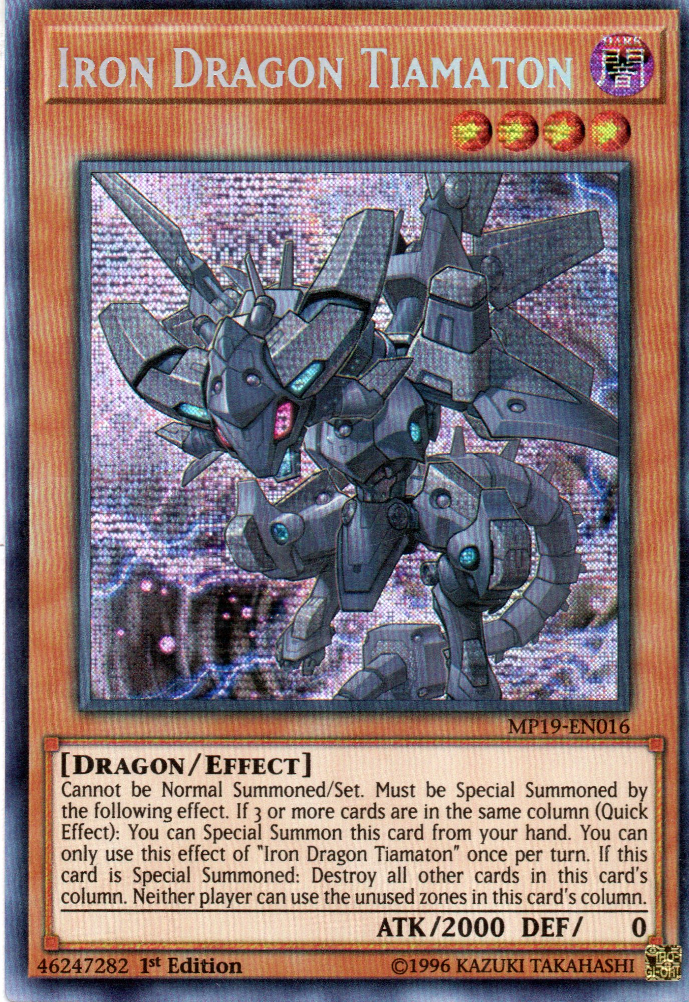 Iron Dragon Tiamaton MP19-EN016 Secret rare