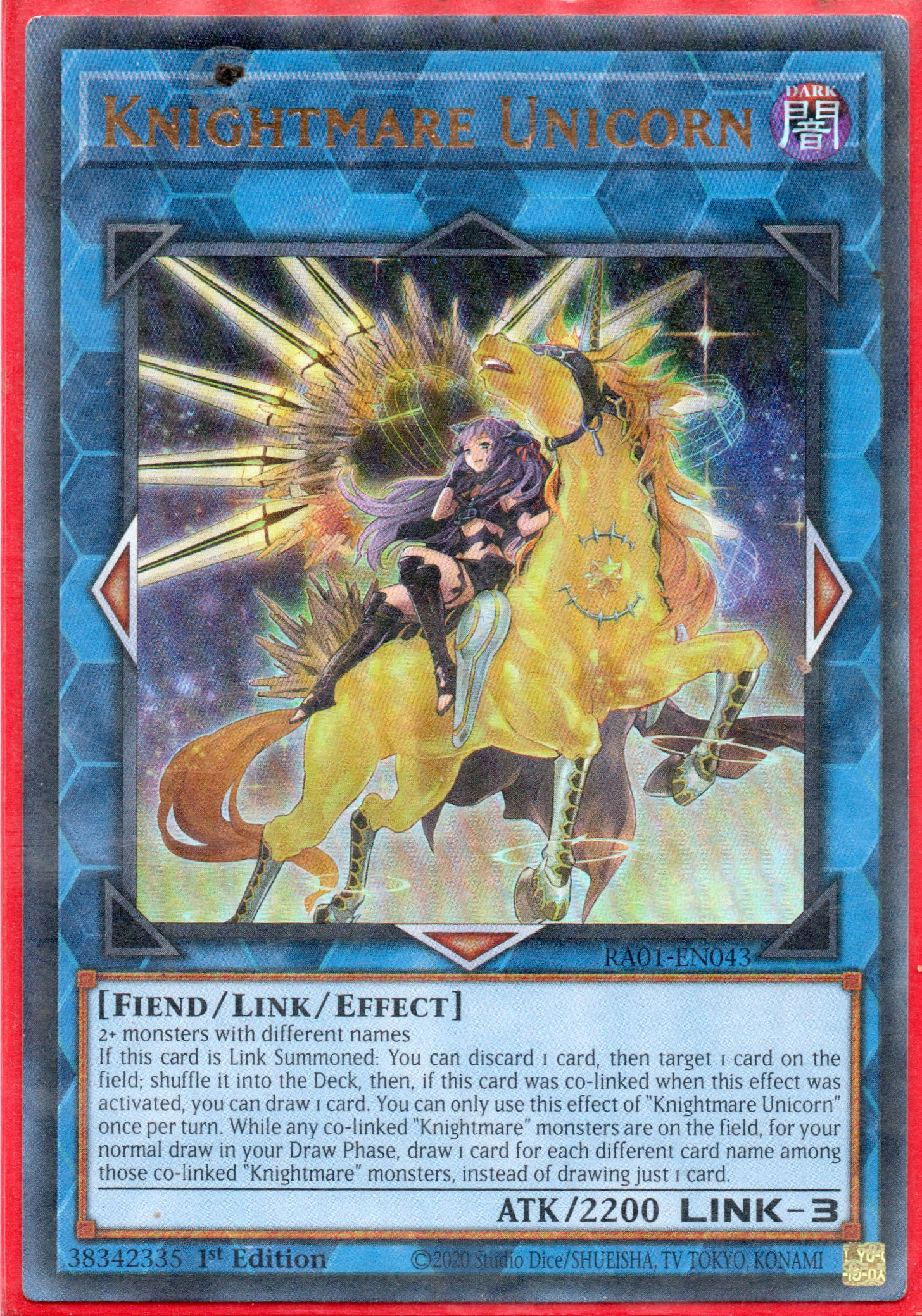 Knightmare Unicorn RA01-EN043 Ultra rare