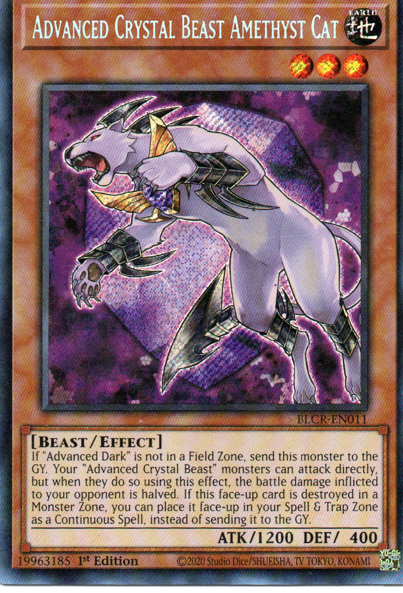 Advanced Crystal Beast Amethyst Cat BLC1-EN011 Secret rare