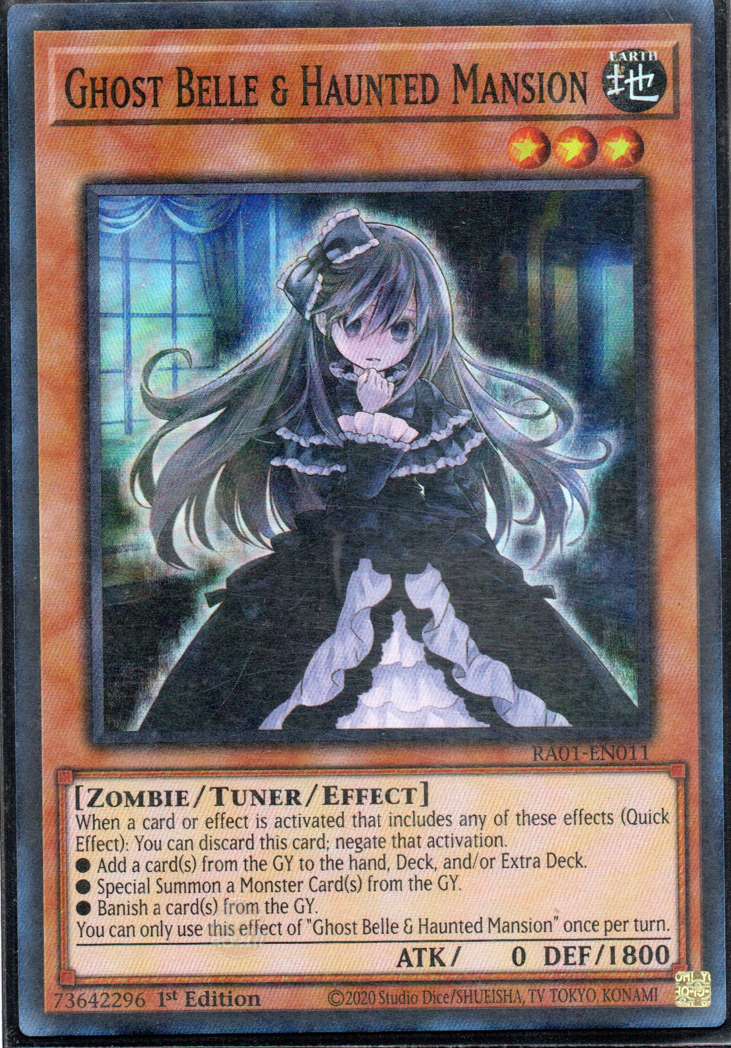 Ghost Belle & Haunted Mansion RA01-EN011 Super rare