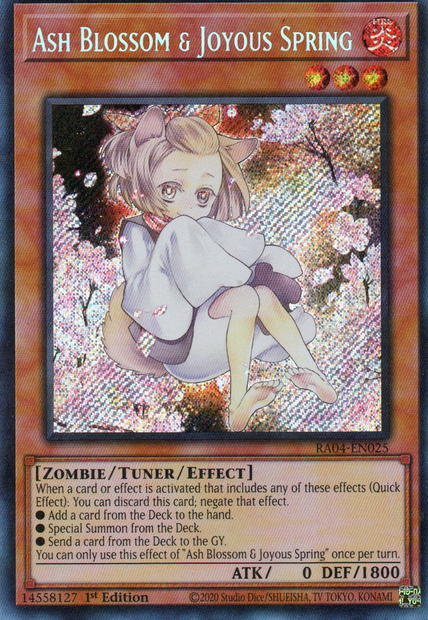 Ash Blossom & Joyous Spring RA04-EN025 Secret rare