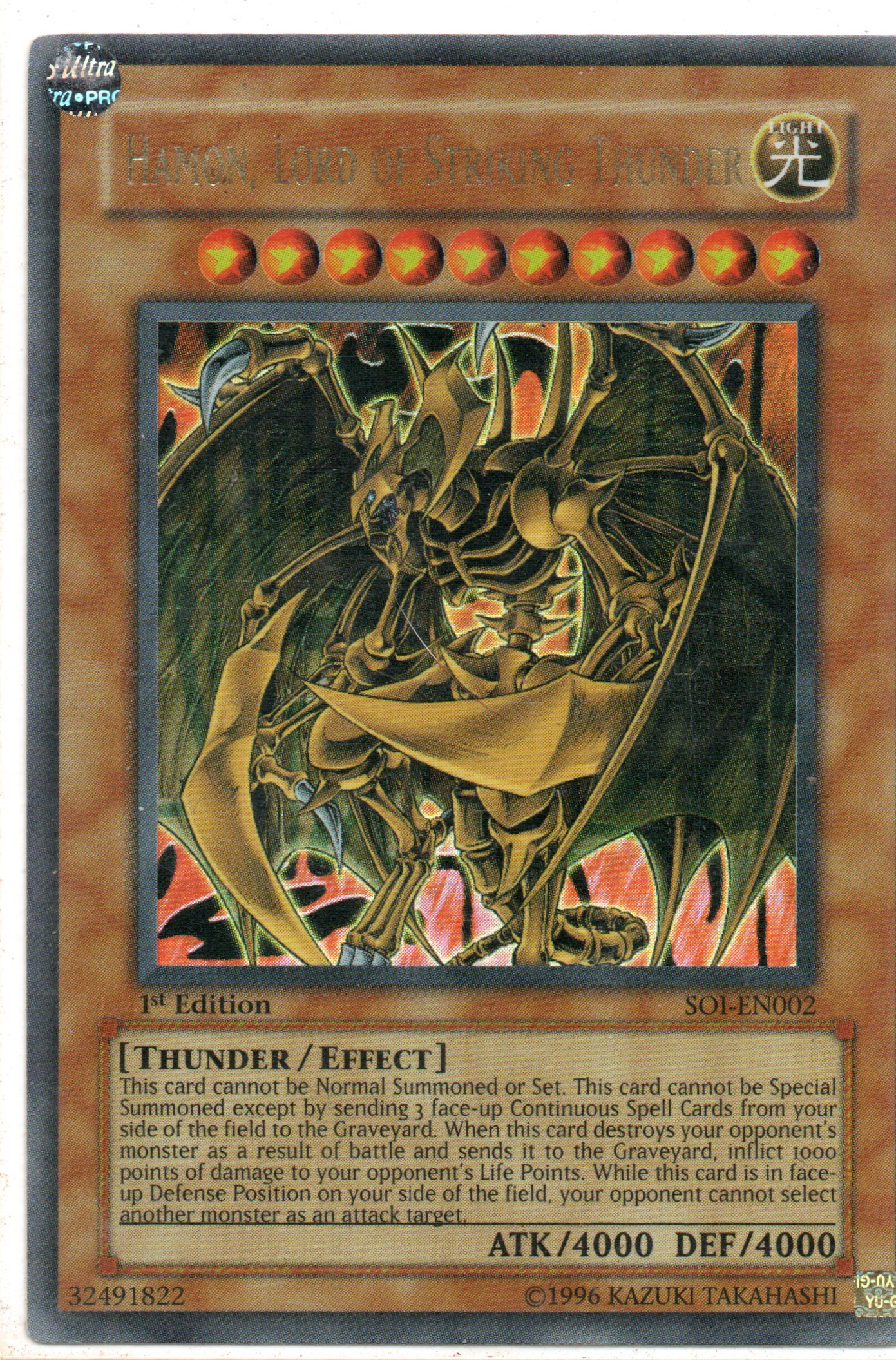 Hamon, Lord of Striking Thunder SOI-EN002 Ultra rare