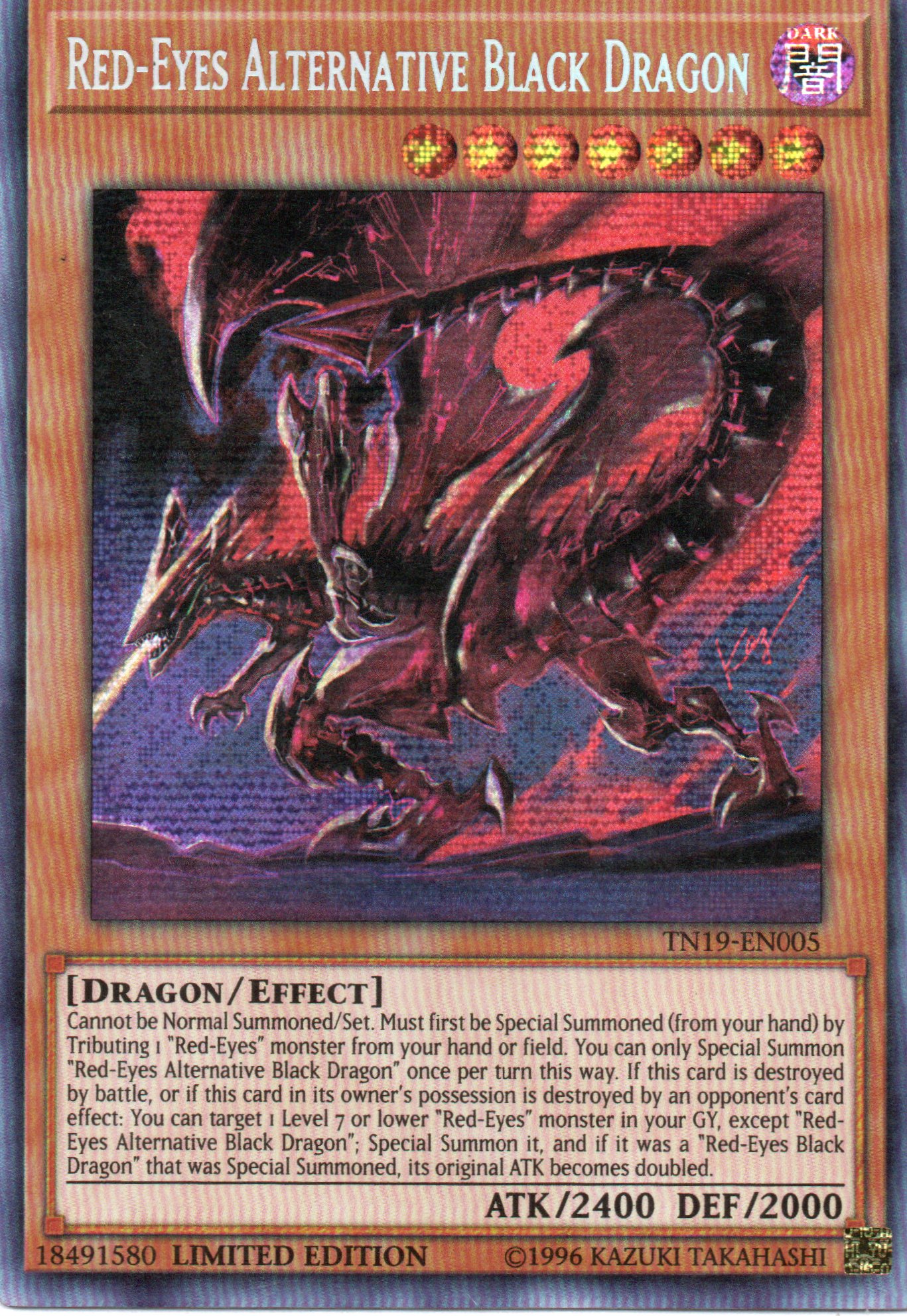Red-Eyes Alternative Black Dragon TN19-EN005 Secret rare