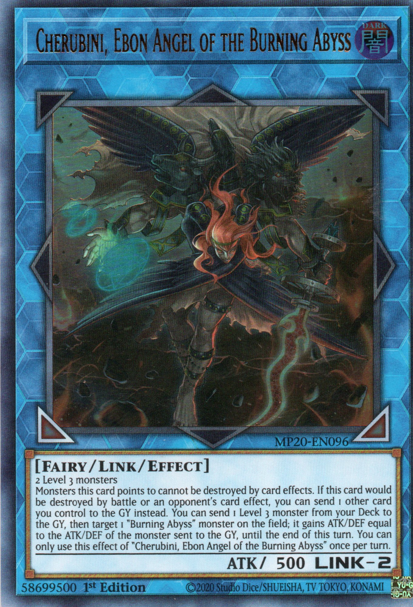 Cherubini, Ebon Angel of the Burning Abyss MP20-EN096 Ultra rare