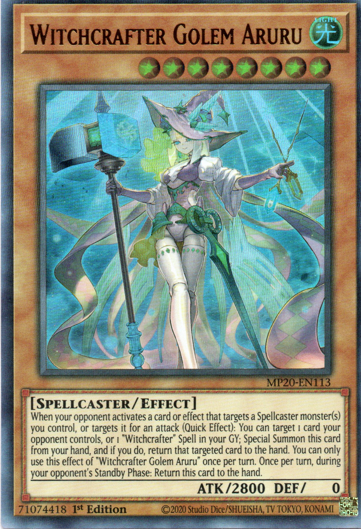 Witchcrafter Golem Aruru MP20-EN113 Ultra rare