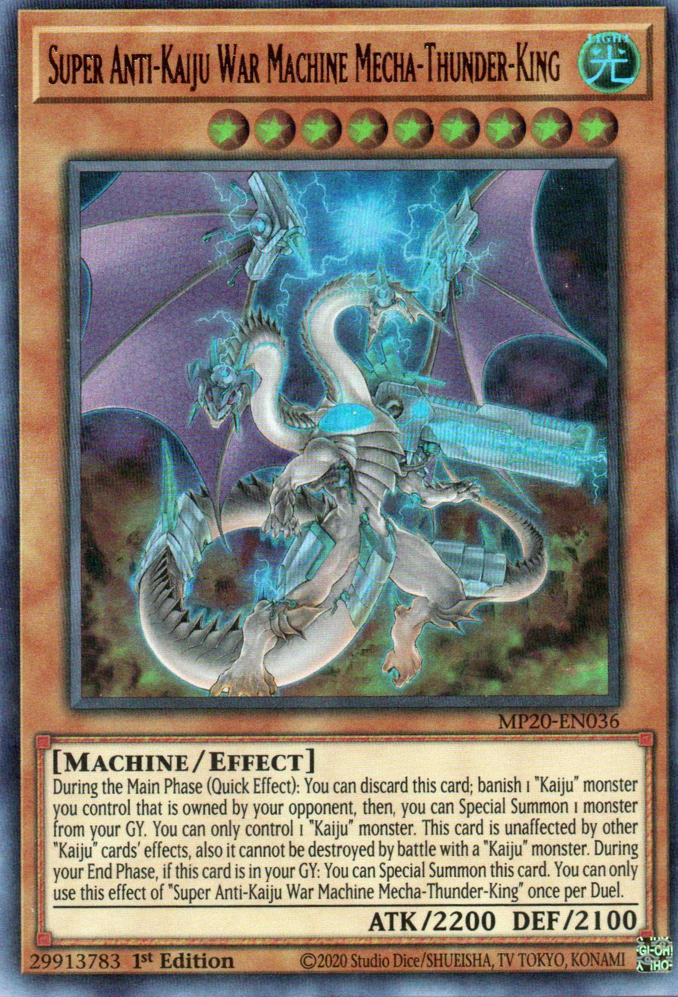 Super Anti-Kaiju War Machine Mecha-Thunder-King MP20-EN036 Ultra rare