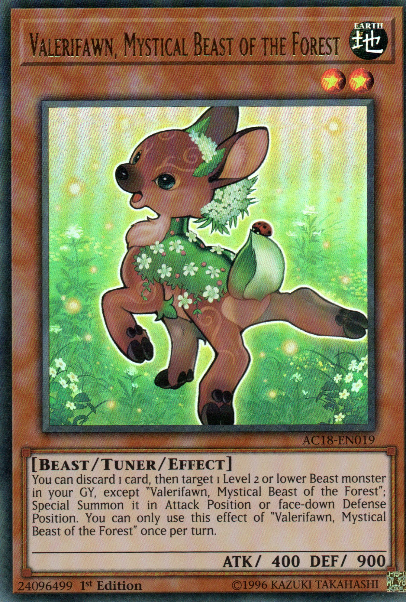 Valerifawn, Mystical Beast of the Forest AC18-EN019 Ultra rare