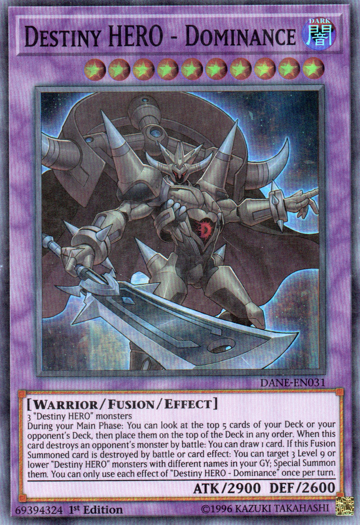 Destiny HERO - Dominance DANE-EN031 Super rare