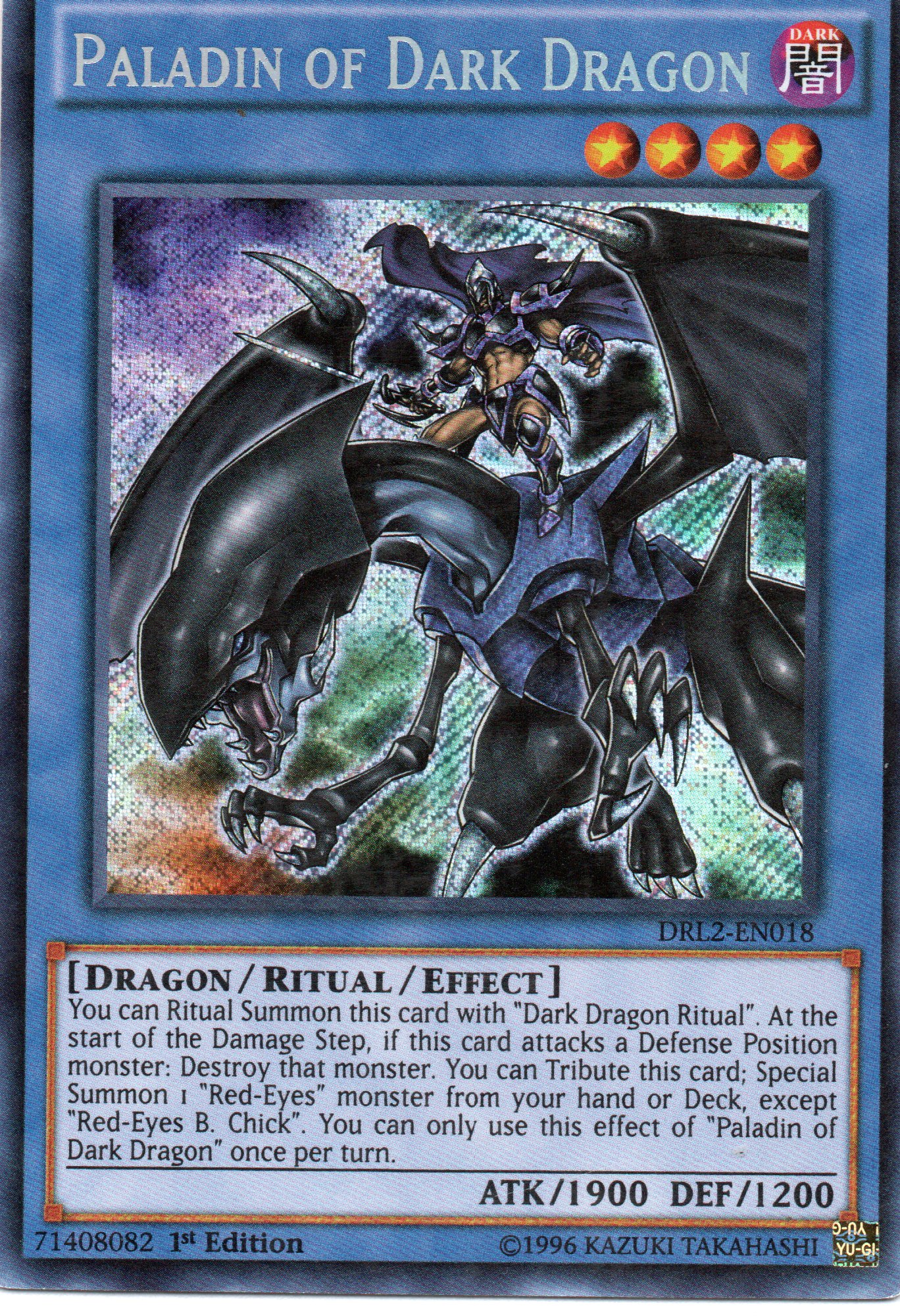 Paladin of Dark Dragon DRL2-EN018 Secret rare