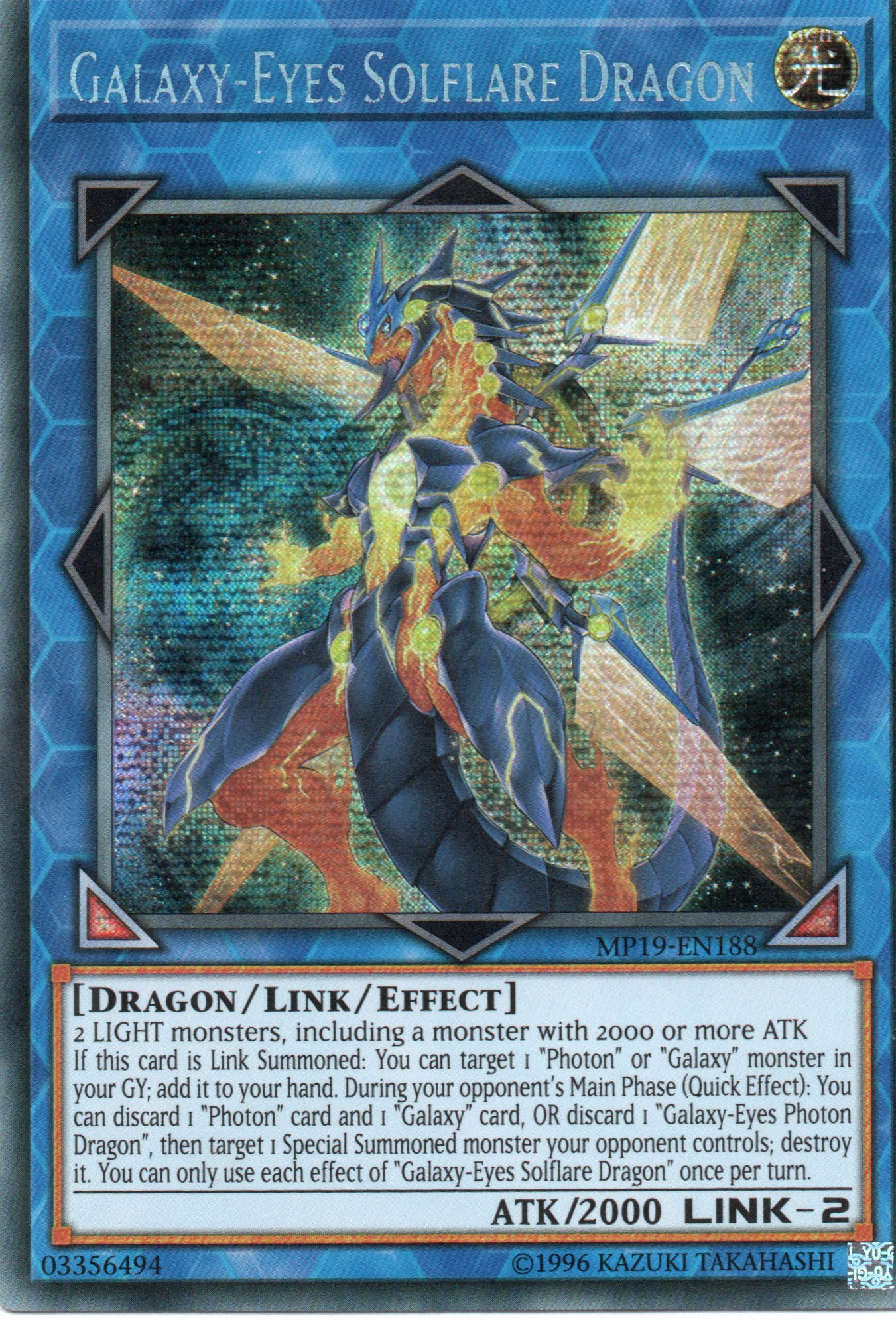 Galaxy-Eyes Solflare Dragon MP19-EN188 Secret rare