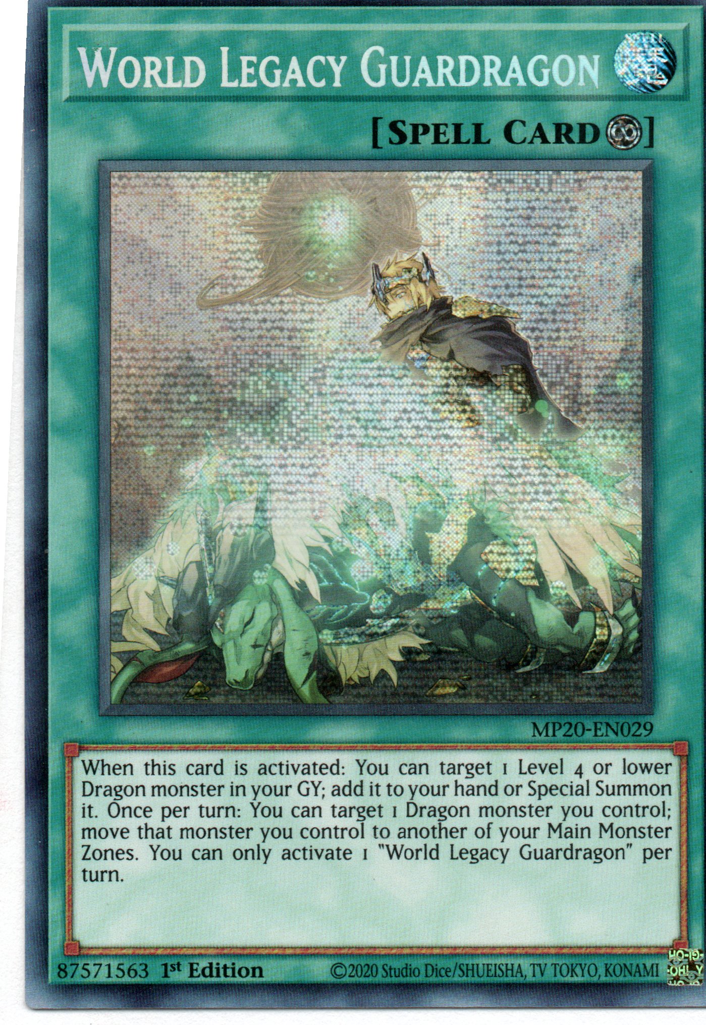 World Legacy Guardragon MP20-EN029 Secret rare