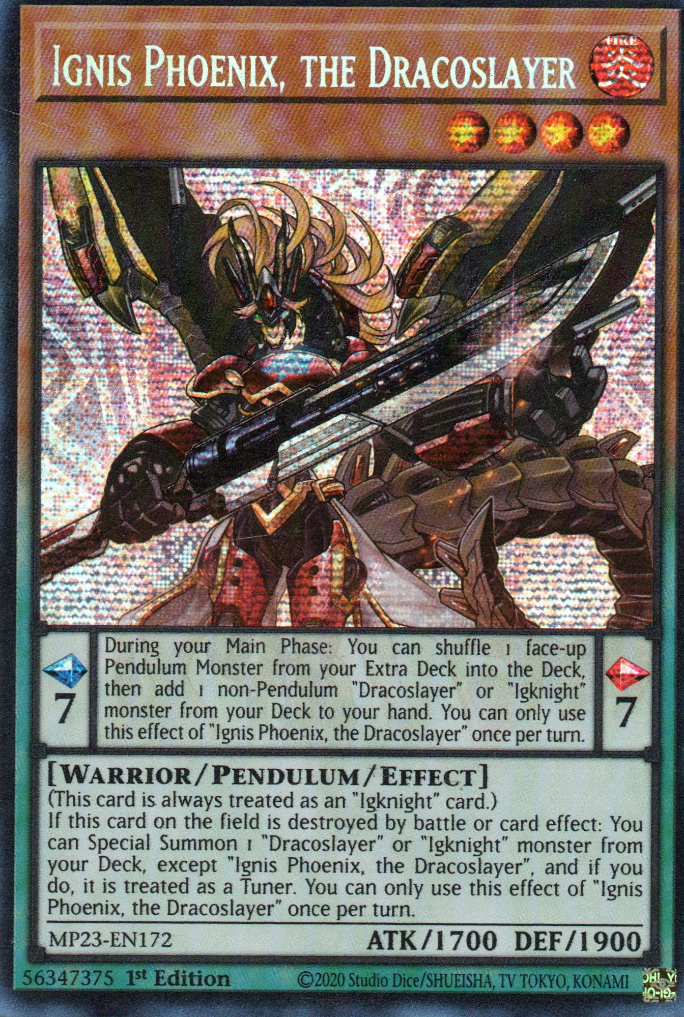 Ignis Phoenix, the Dracoslayer MP23-EN172 Secret rare