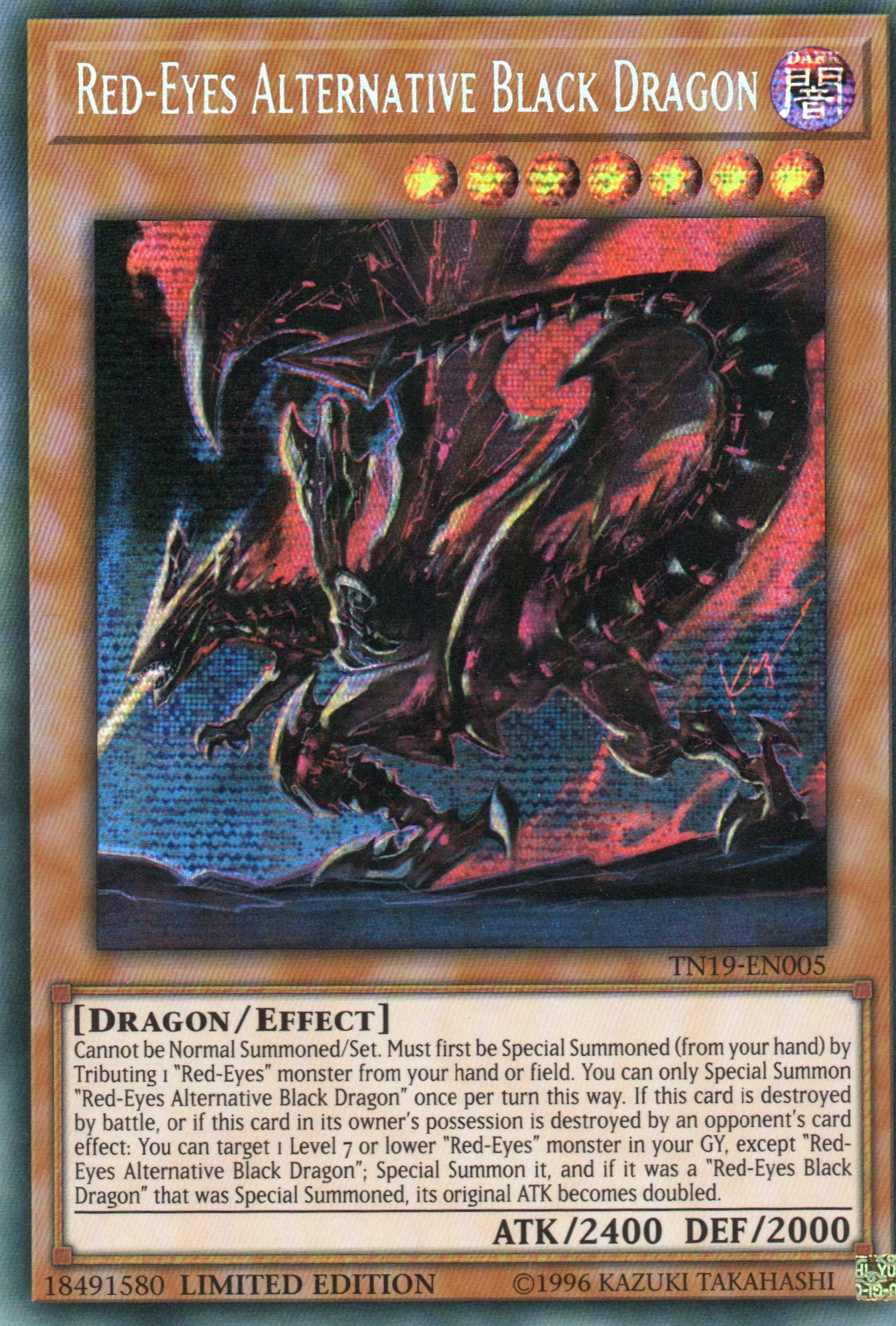 Red-Eyes Alternative Black Dragon TN19-EN005 Secret rare