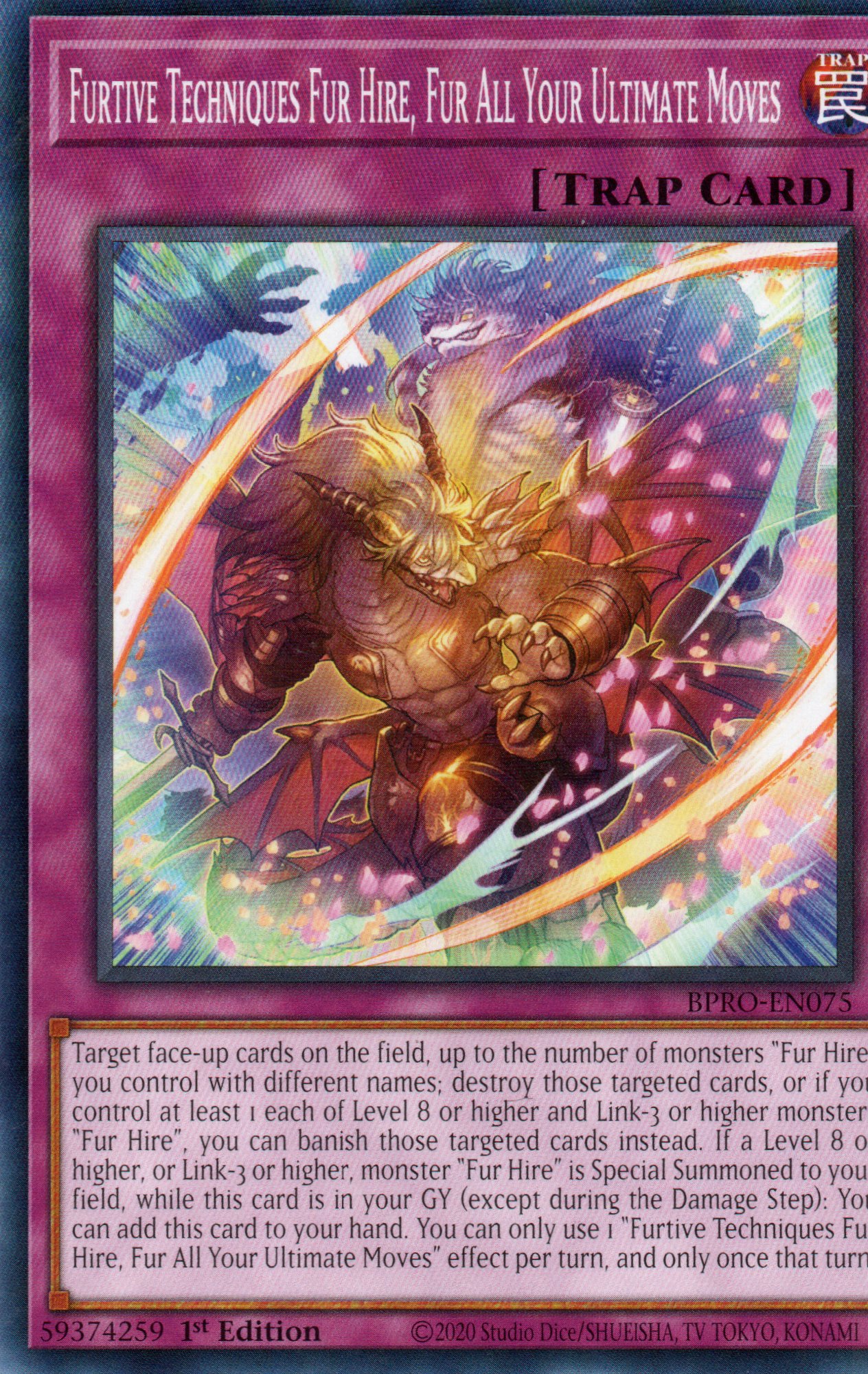 Furtive Techniques Fur Hire, Fur All Your Ultimate Moves BPRO-EN075 Common