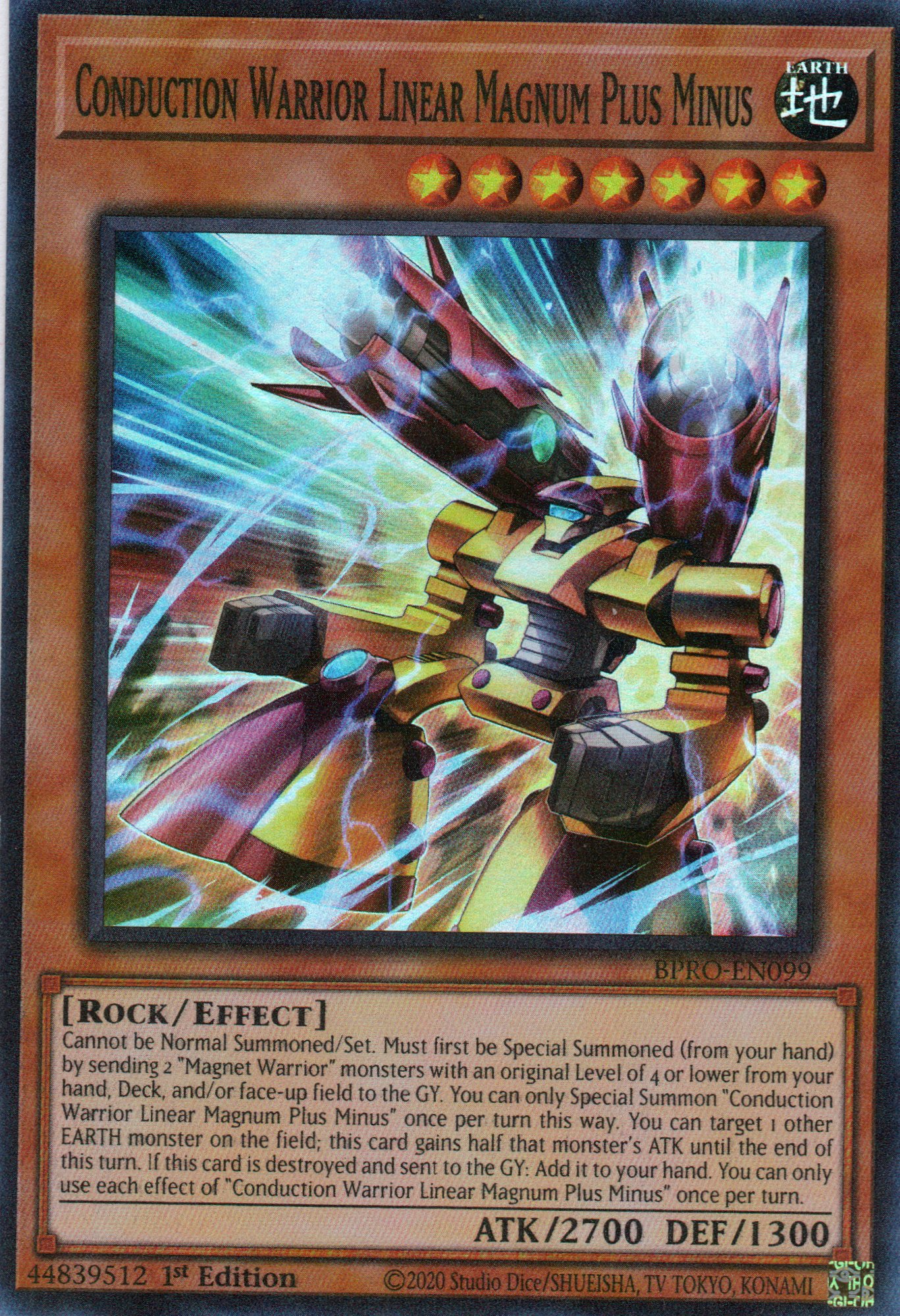 Conduction Warrior Linear Magnum Plus Minus BPRO-EN099 Super Rare