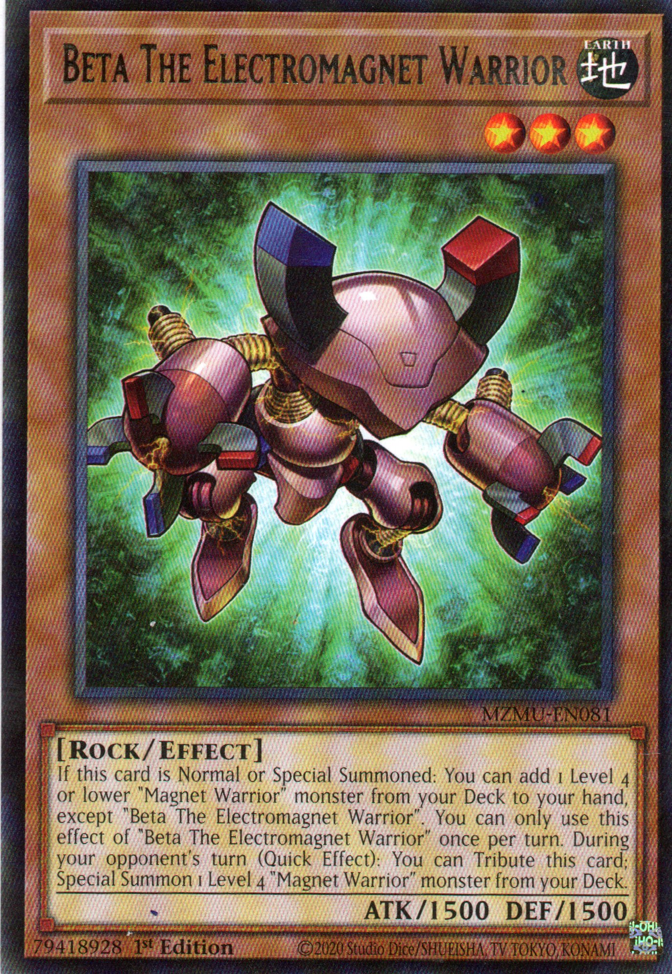 Beta The Electromagnet Warrior MZMU-EN081 Rare