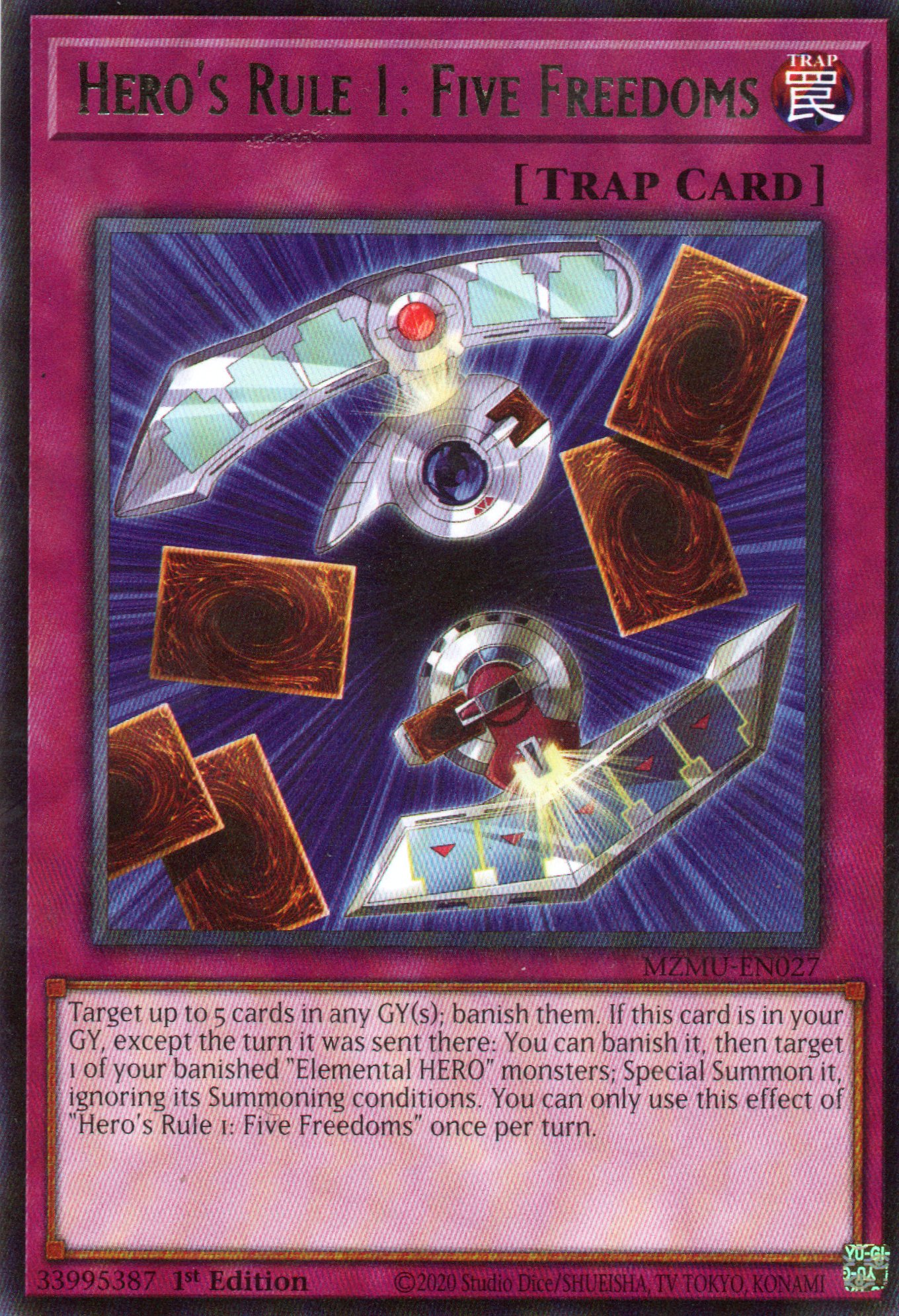 Hero's Rule 1: Five Freedoms MZMU-EN027 Rare